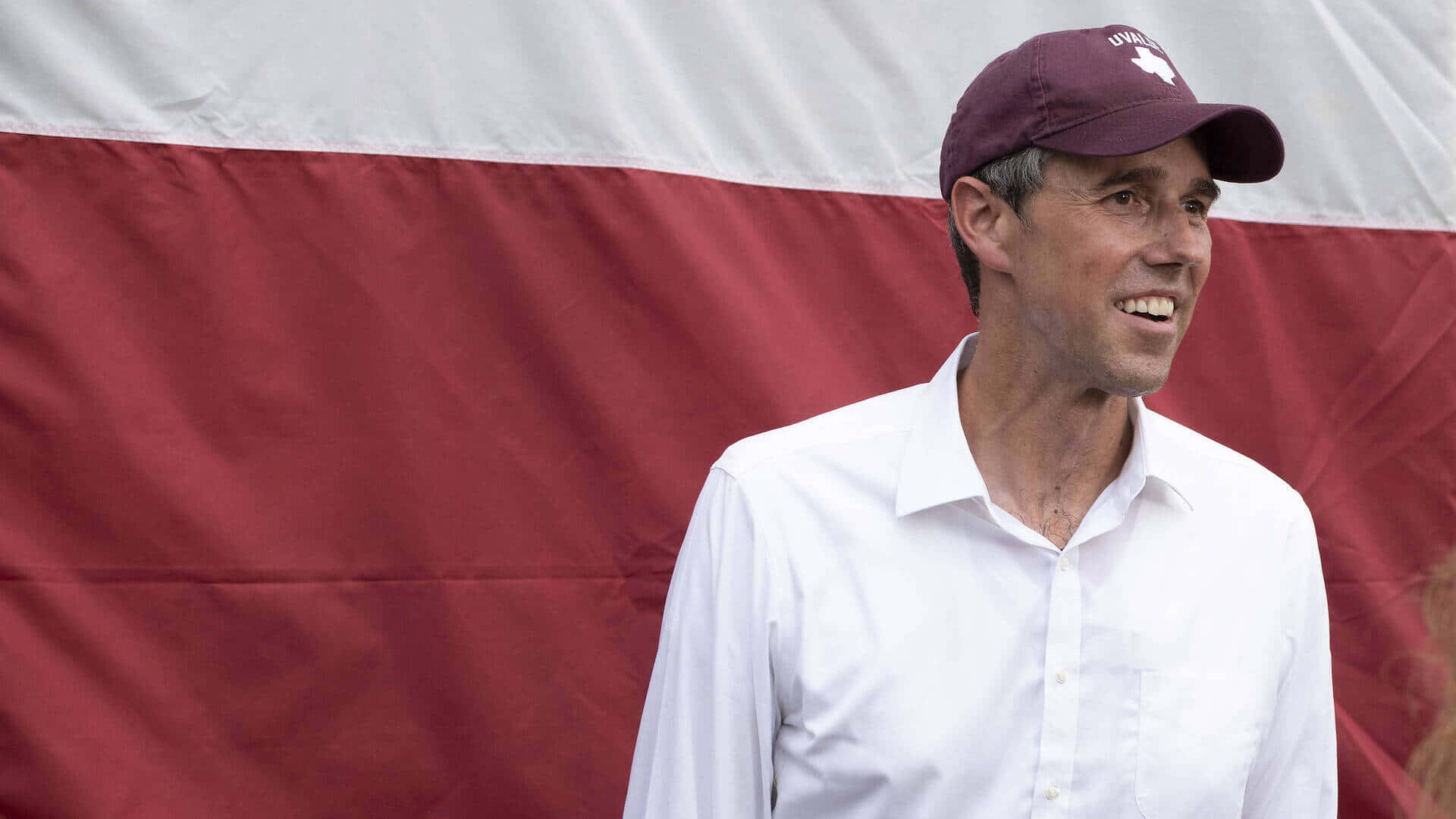 Robert O'rourke, white shirt, maroon cap, Full HD Desktop Wallpaper