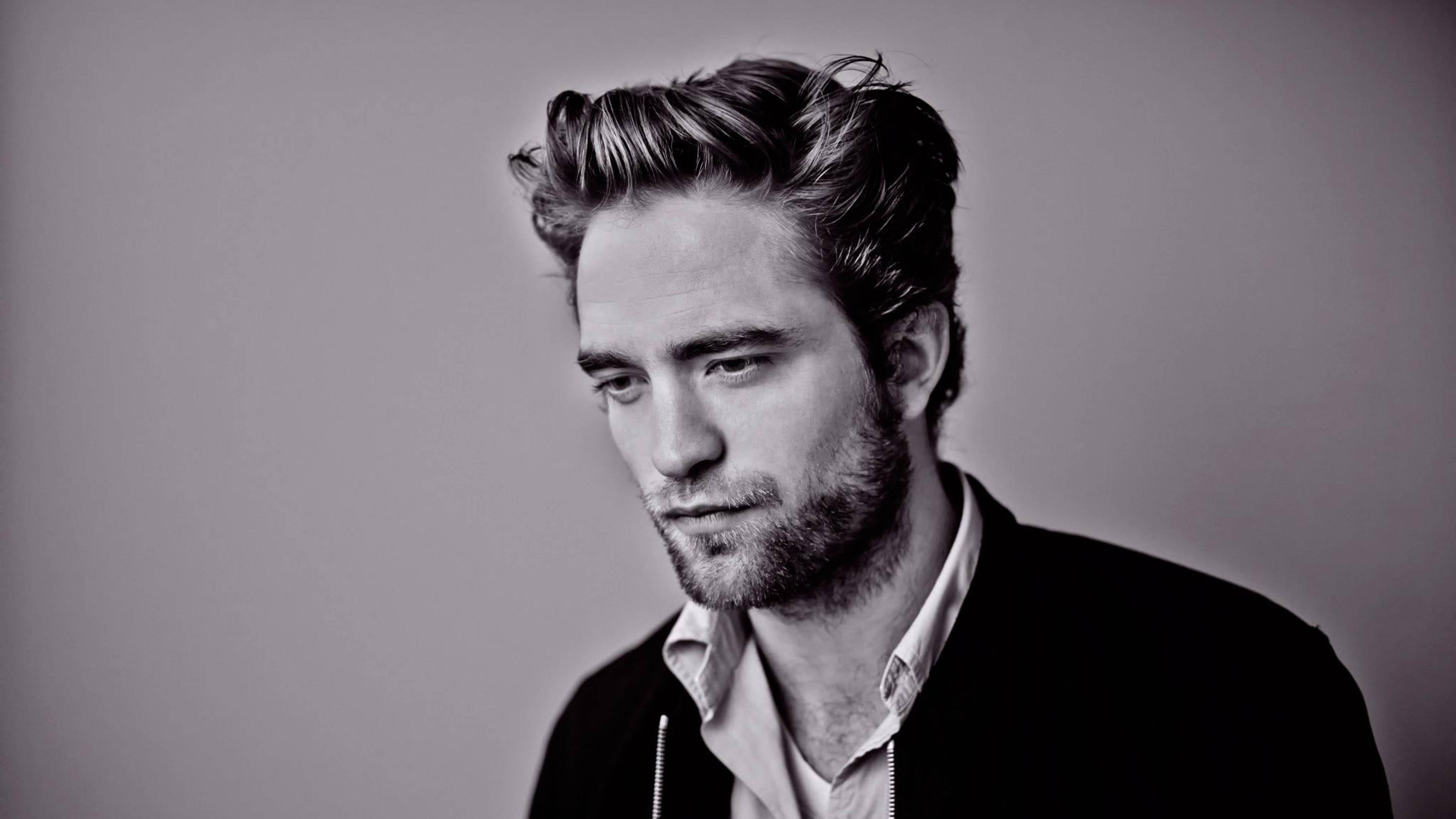 Robert Pattinson, sepia art, black and white portrait, 4K Desktop Wallpaper