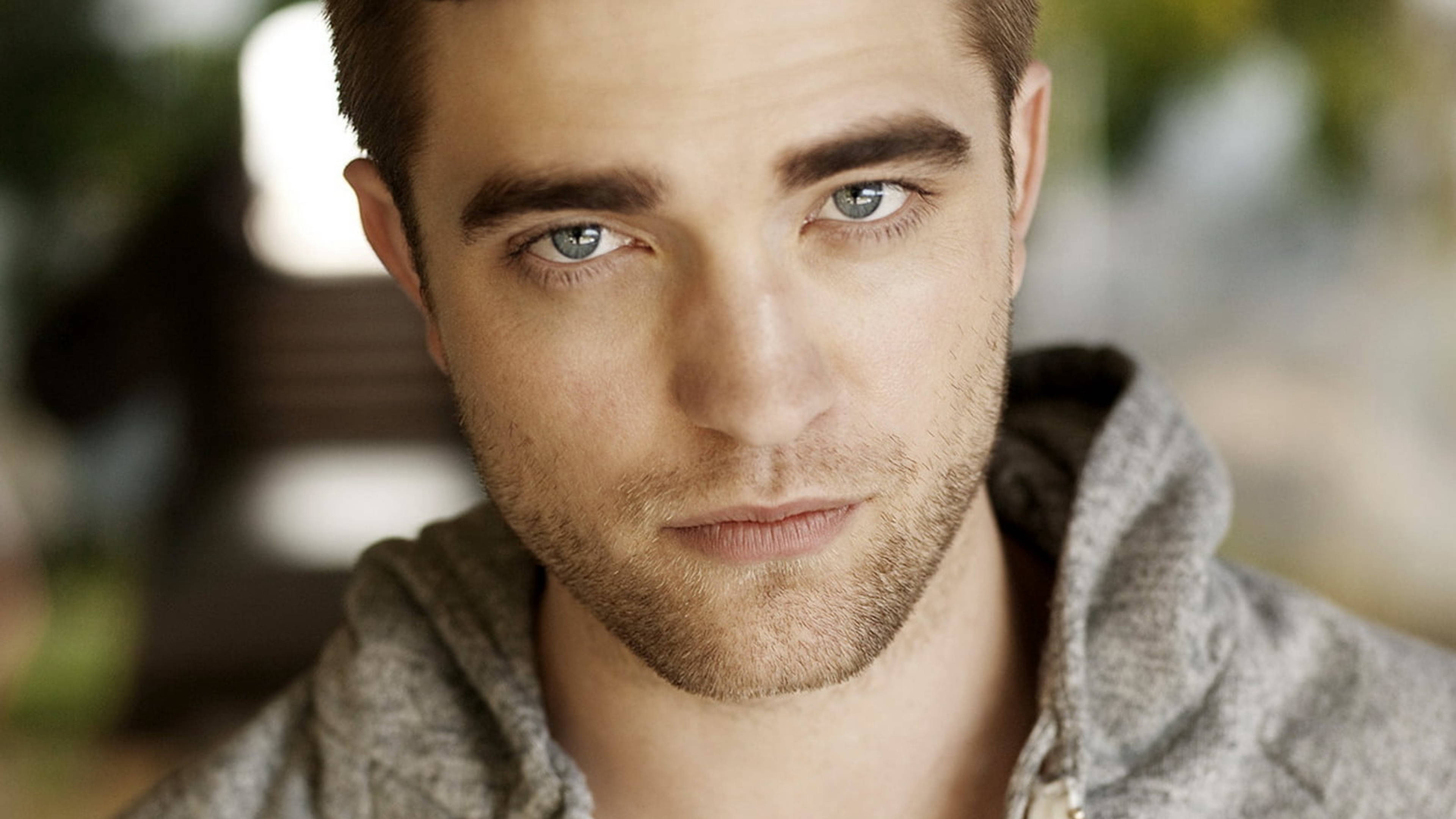 Robert Pattinson, blue eyes, stubble, 4K Desktop Wallpaper