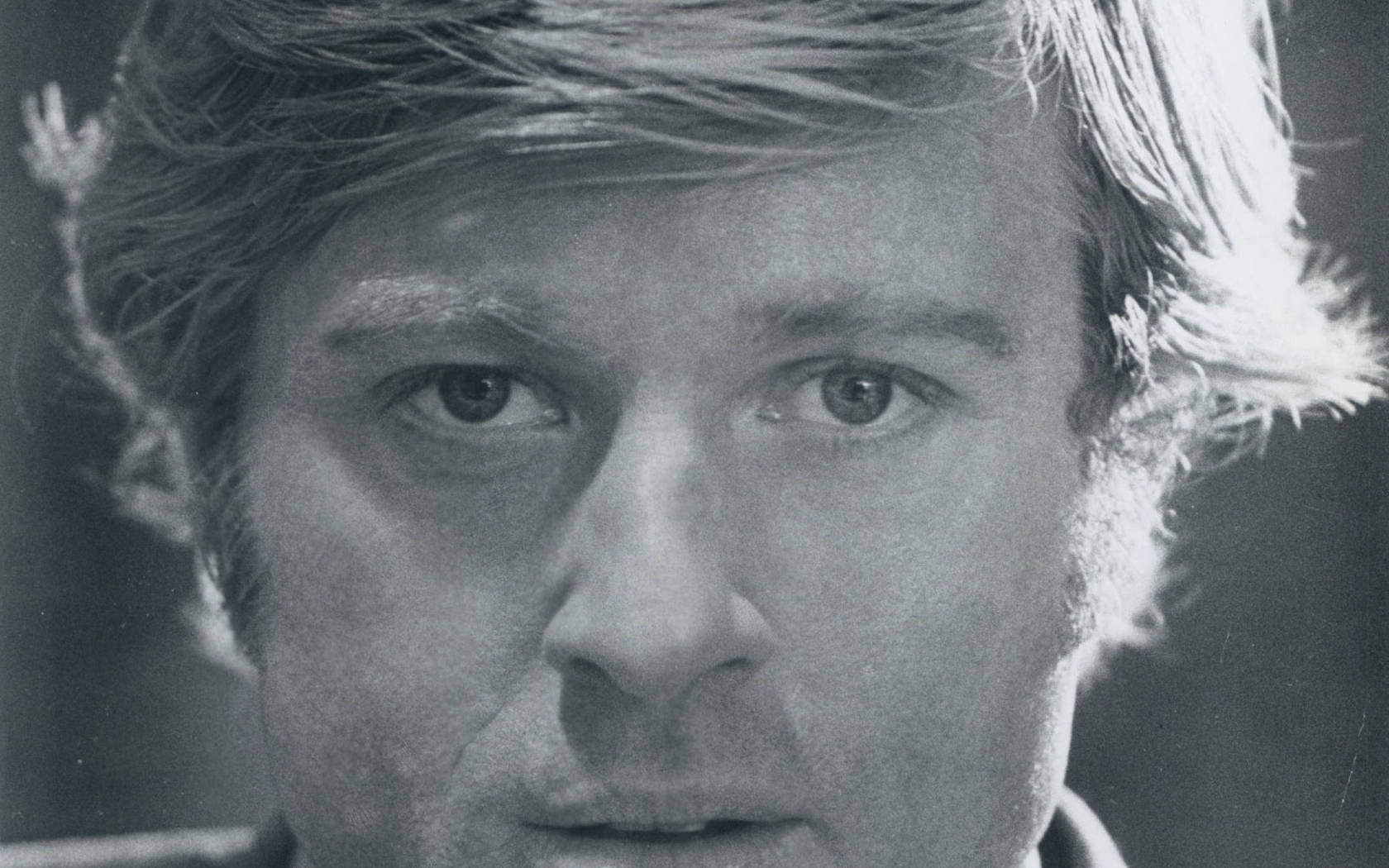 Robert Redford, black and white, close-up portrait, HD Desktop Wallpaper