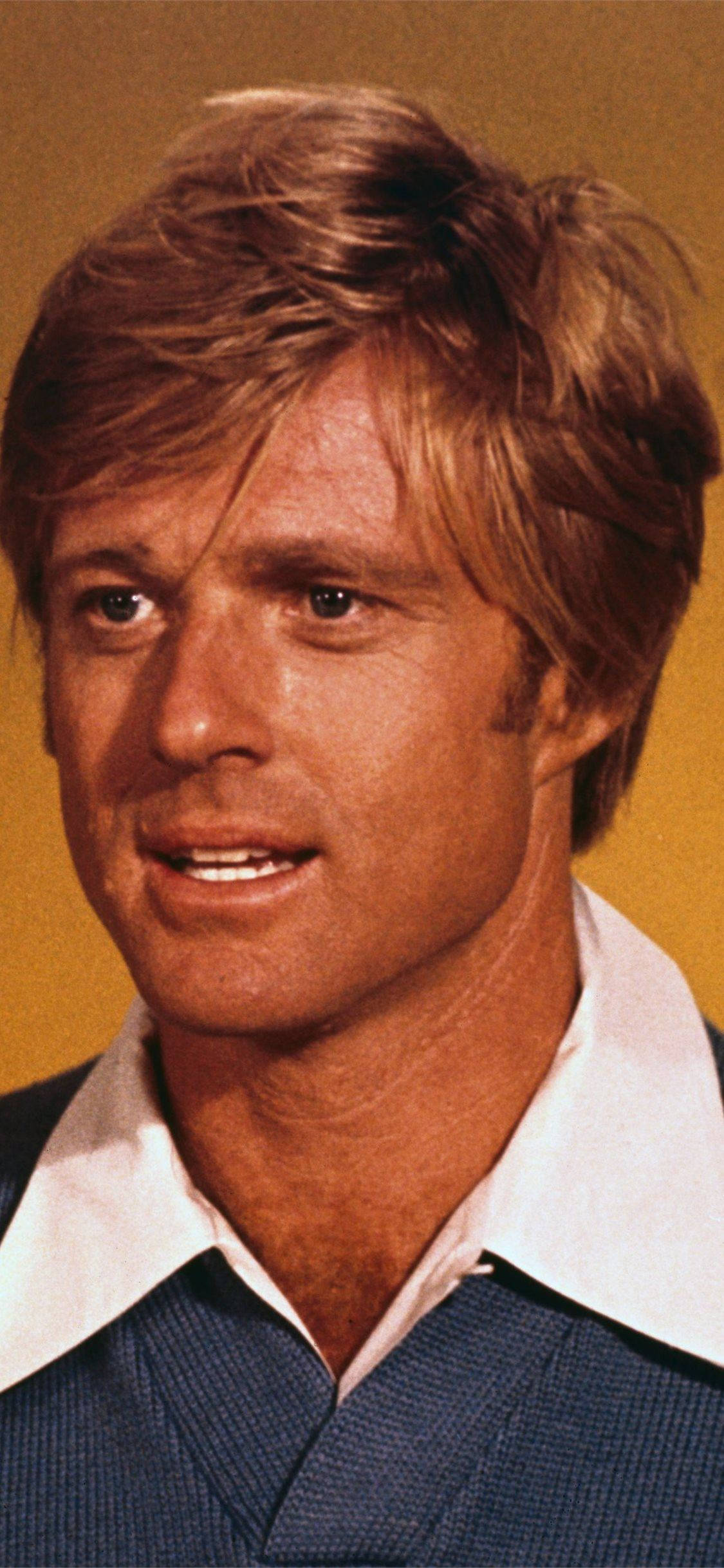 Robert Redford, Oscar-winning actor, blue textured shirt, Full HD Phone Wallpaper
