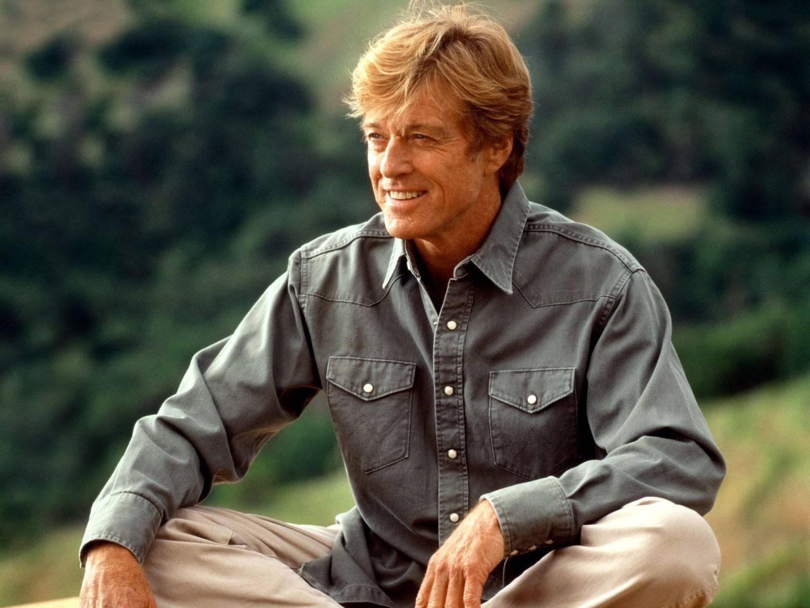 Robert Redford, blond hair, gray shirt, HD Desktop Wallpaper