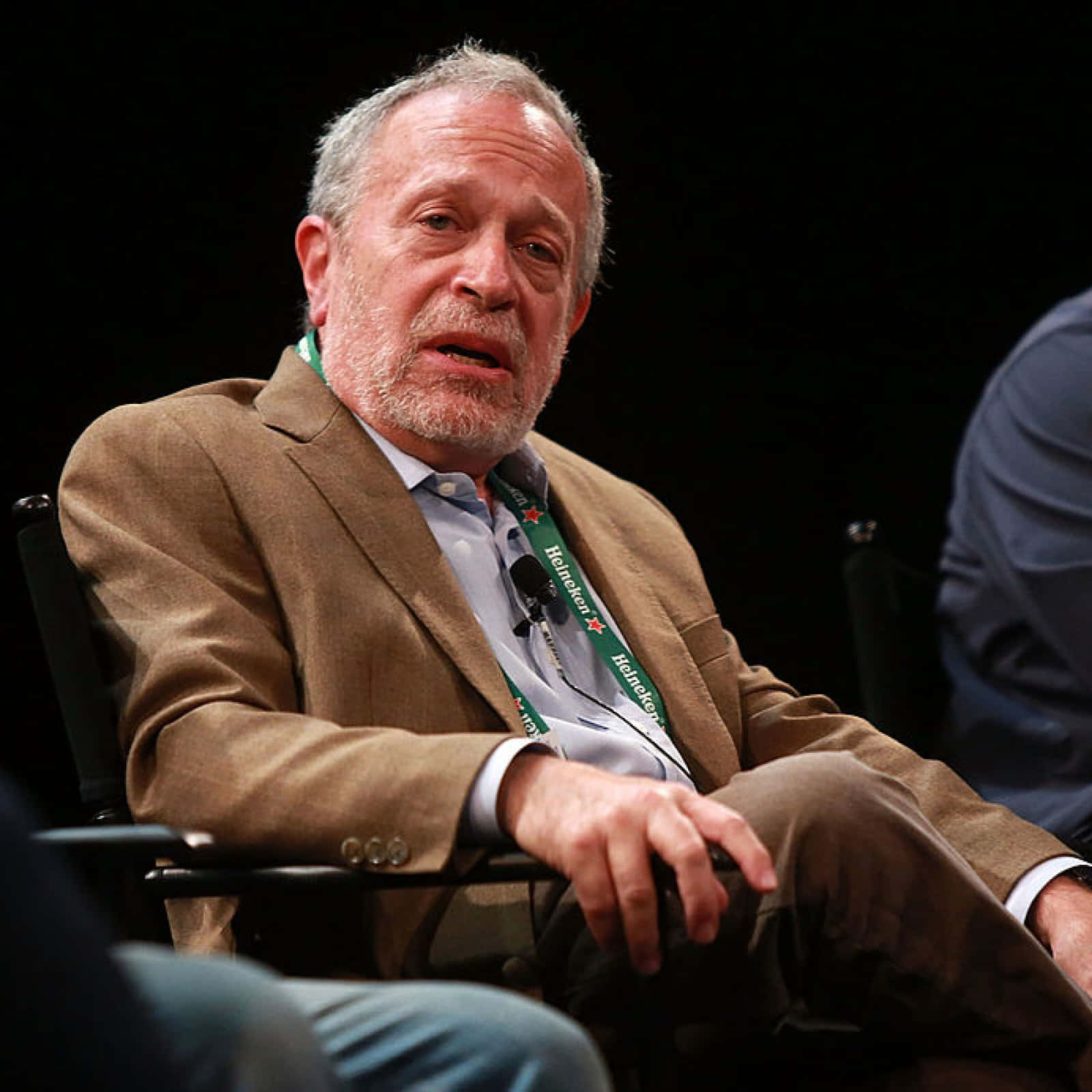 Robert Reich, brown suit, green Heineken lanyard, HD Desktop Wallpaper