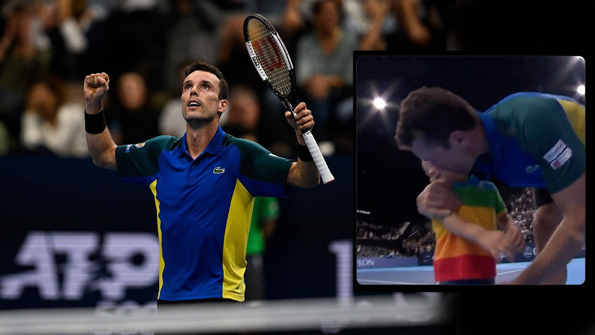 Roberto Bautista Agut, tennis player, raised fist, Full HD Desktop Wallpaper