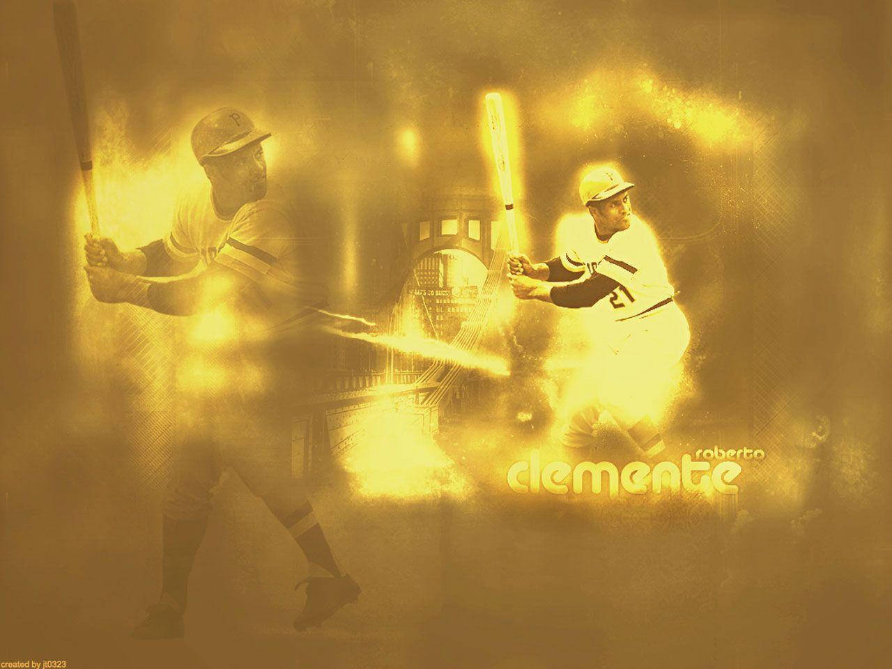 Roberto Clemente, Golden Aesthetic, vintage uniforms, HD Desktop Wallpaper