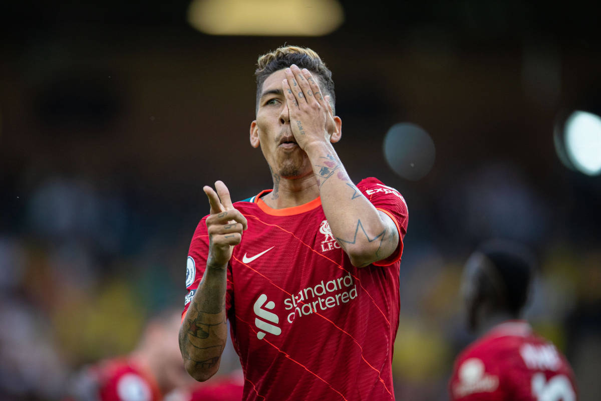 Roberto Firmino, red Liverpool jersey, soccer player, SD Desktop Wallpaper