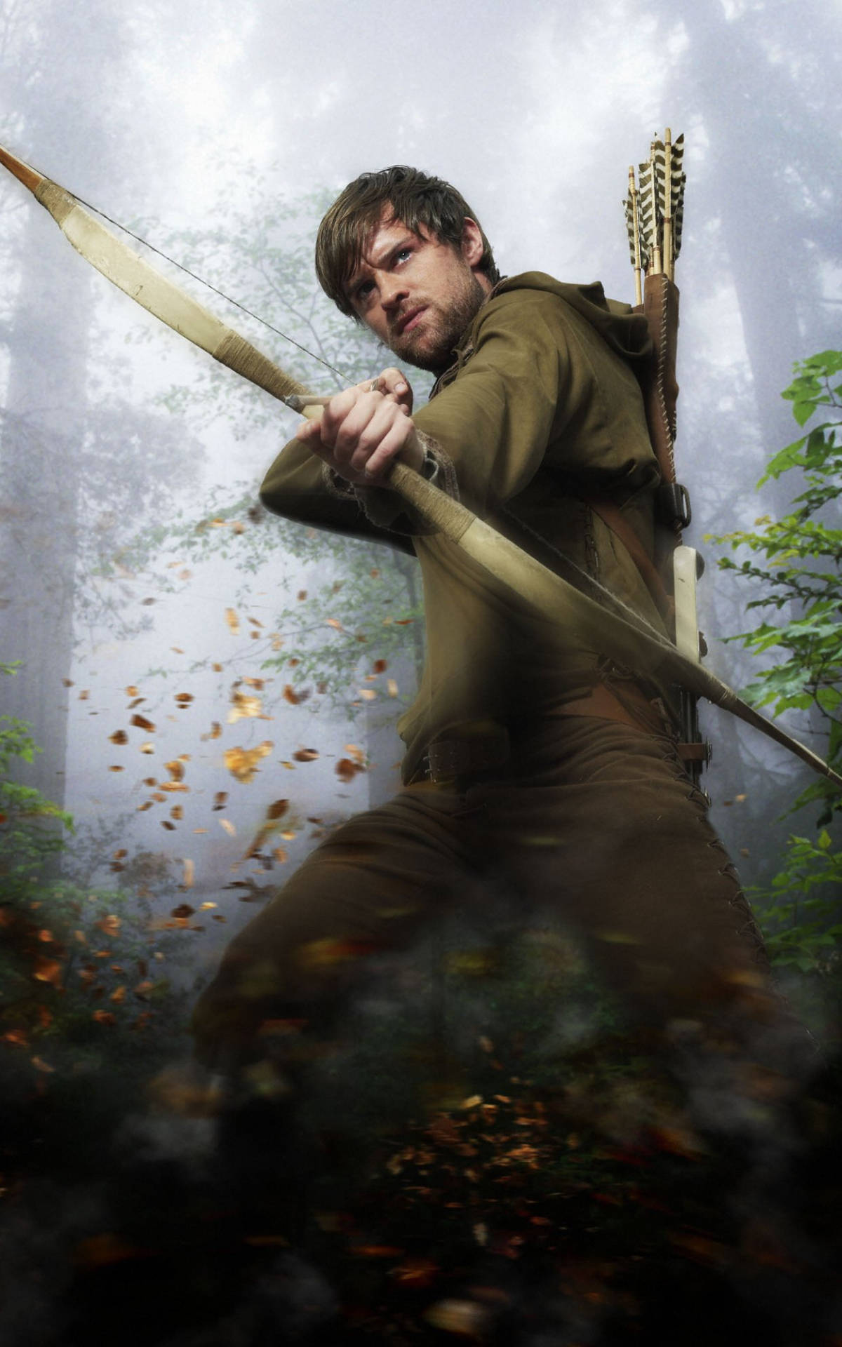Robin Hood, bow, misty forest, Full HD Phone Wallpaper