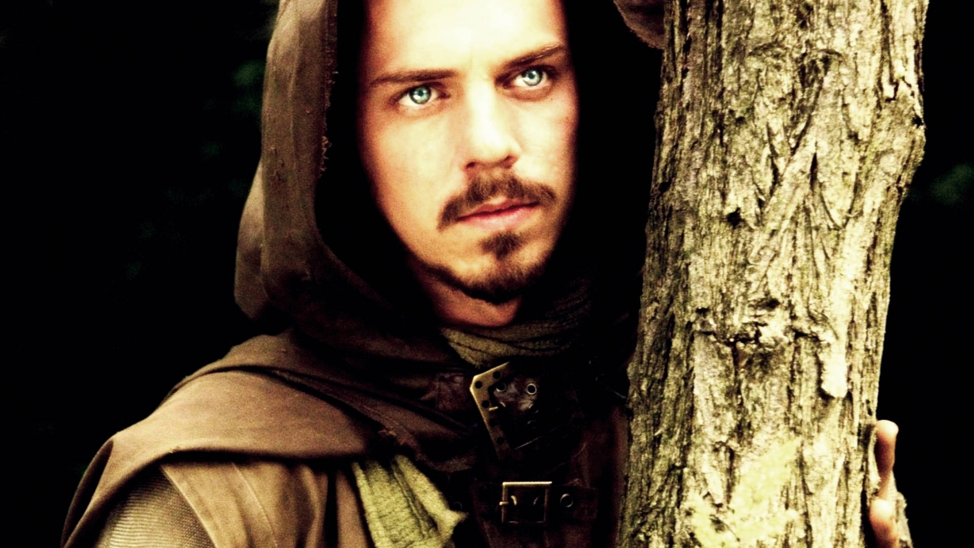Robin Hood, tree, hooded man, Full HD Desktop Wallpaper