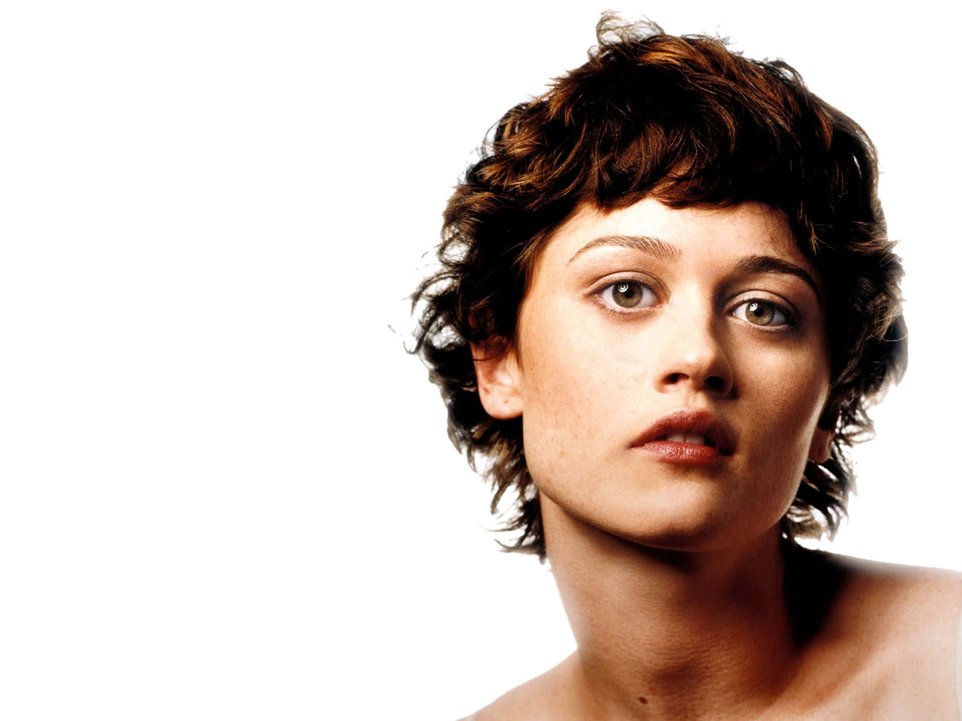 Robin Tunney, short curly brown hair, intense green eyes, Full HD Desktop Wallpaper
