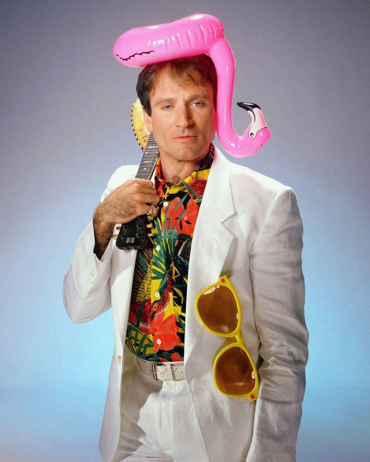 Robin Williams, 90s, white suit, HD Phone Wallpaper