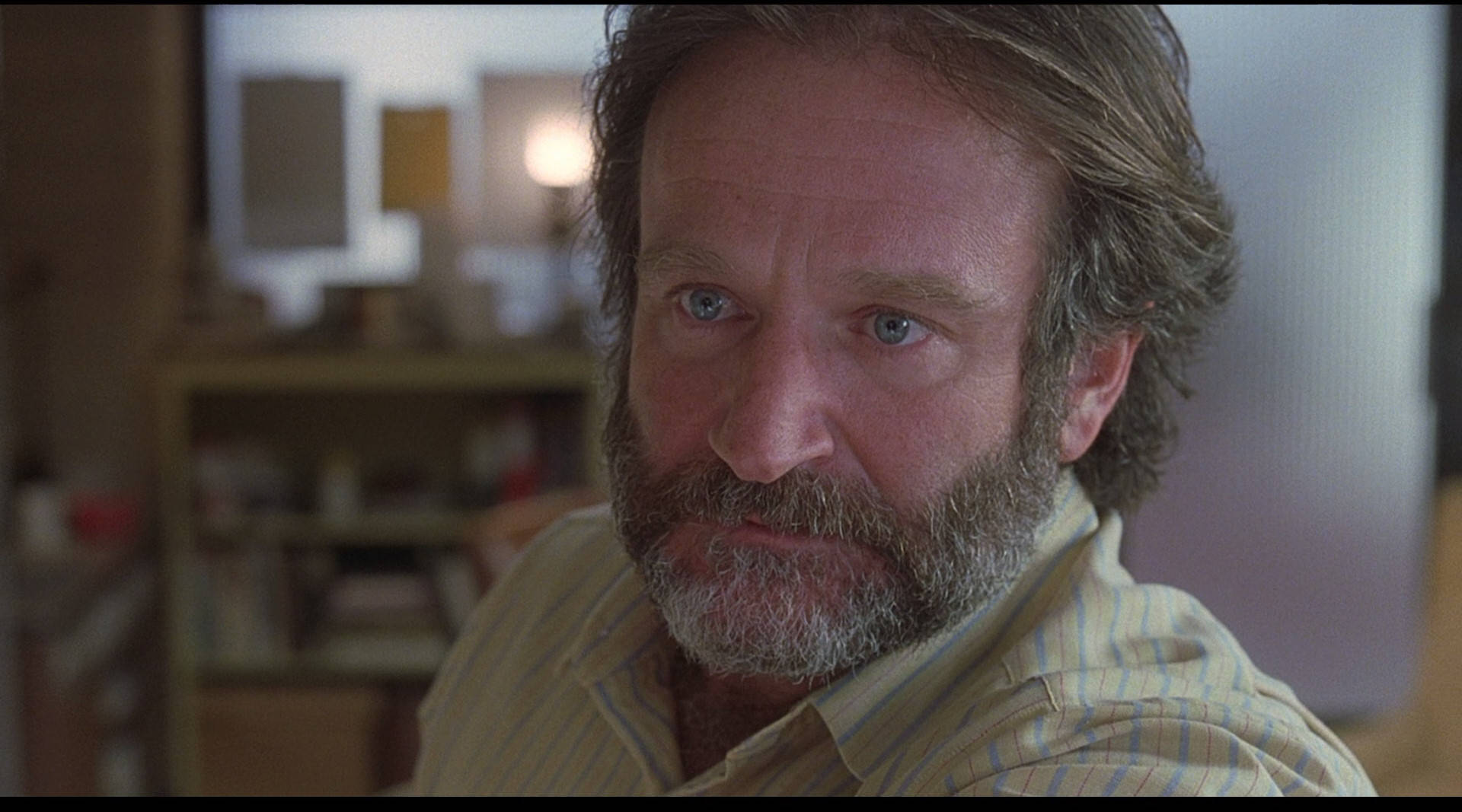 Robin Williams, bearded man, intense blue eyes, Full HD Desktop Wallpaper