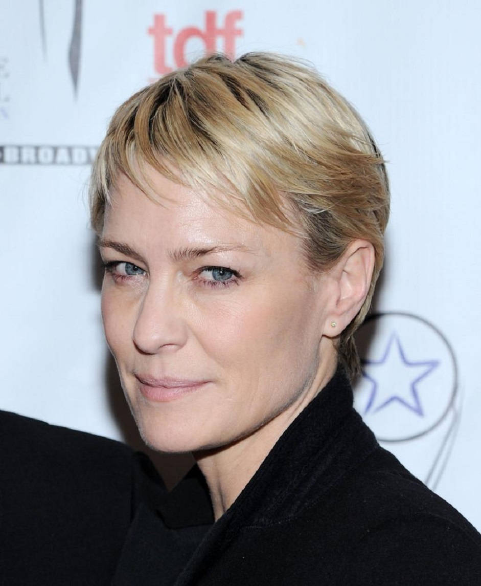 Robin Wright, 2013 Lucille Lortel Awards, black coat, SD Phone Wallpaper