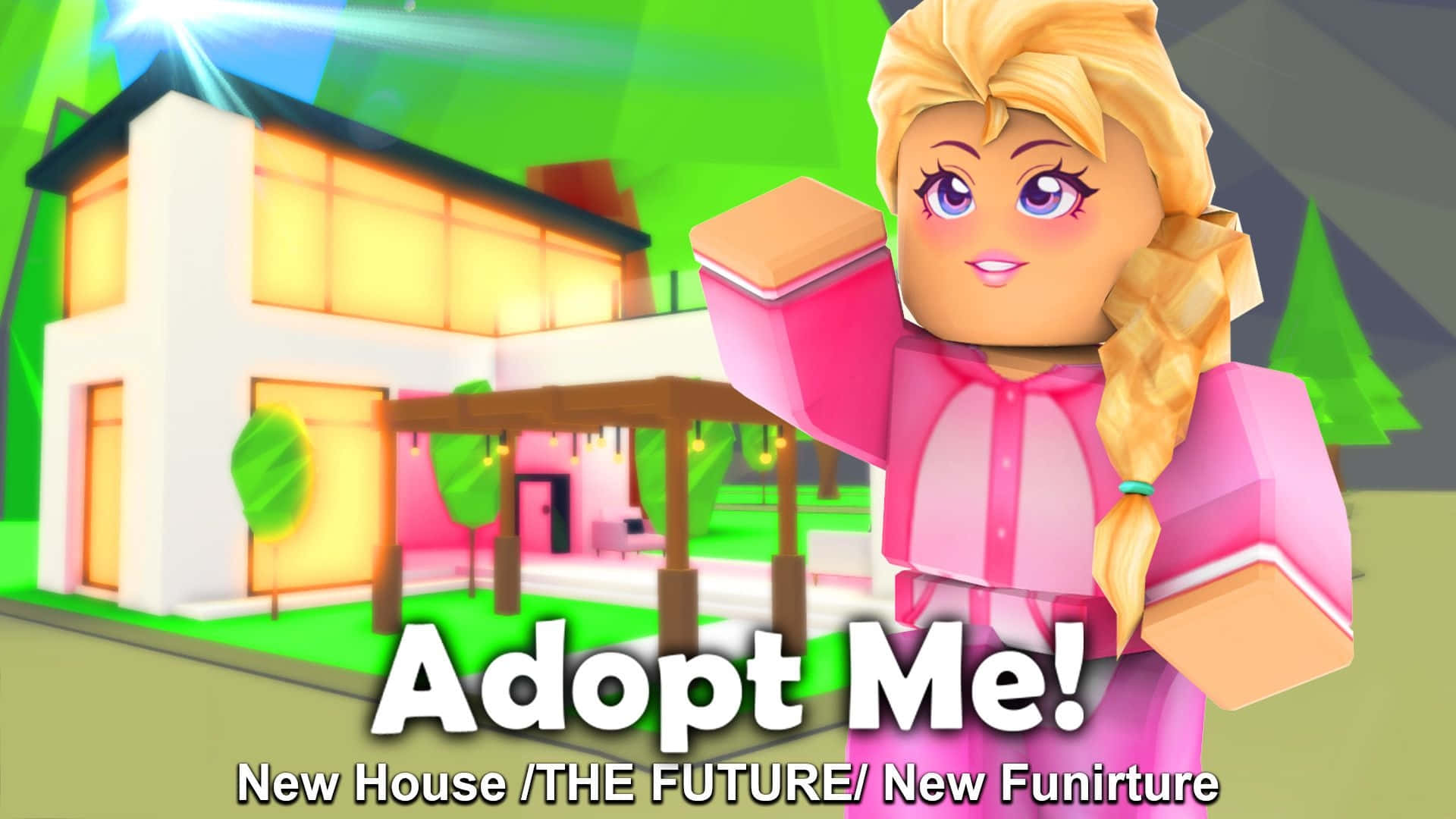 Adopt Me, Roblox, blocky anime girl, Full HD Desktop Wallpaper