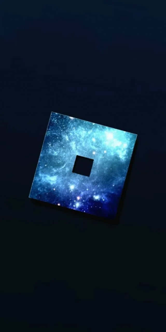 Roblox Logo, glowing blue galaxy, floating square frame, HD Phone Wallpaper
