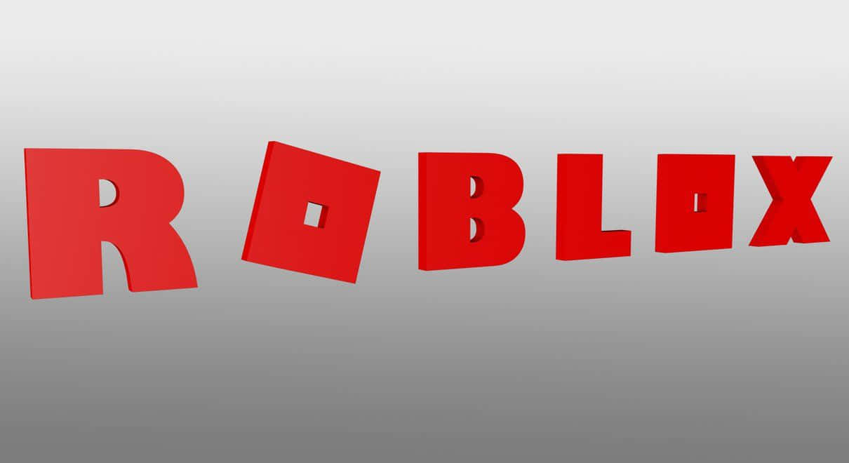Roblox Logo, red, smooth gradient gray background, SD Desktop Wallpaper
