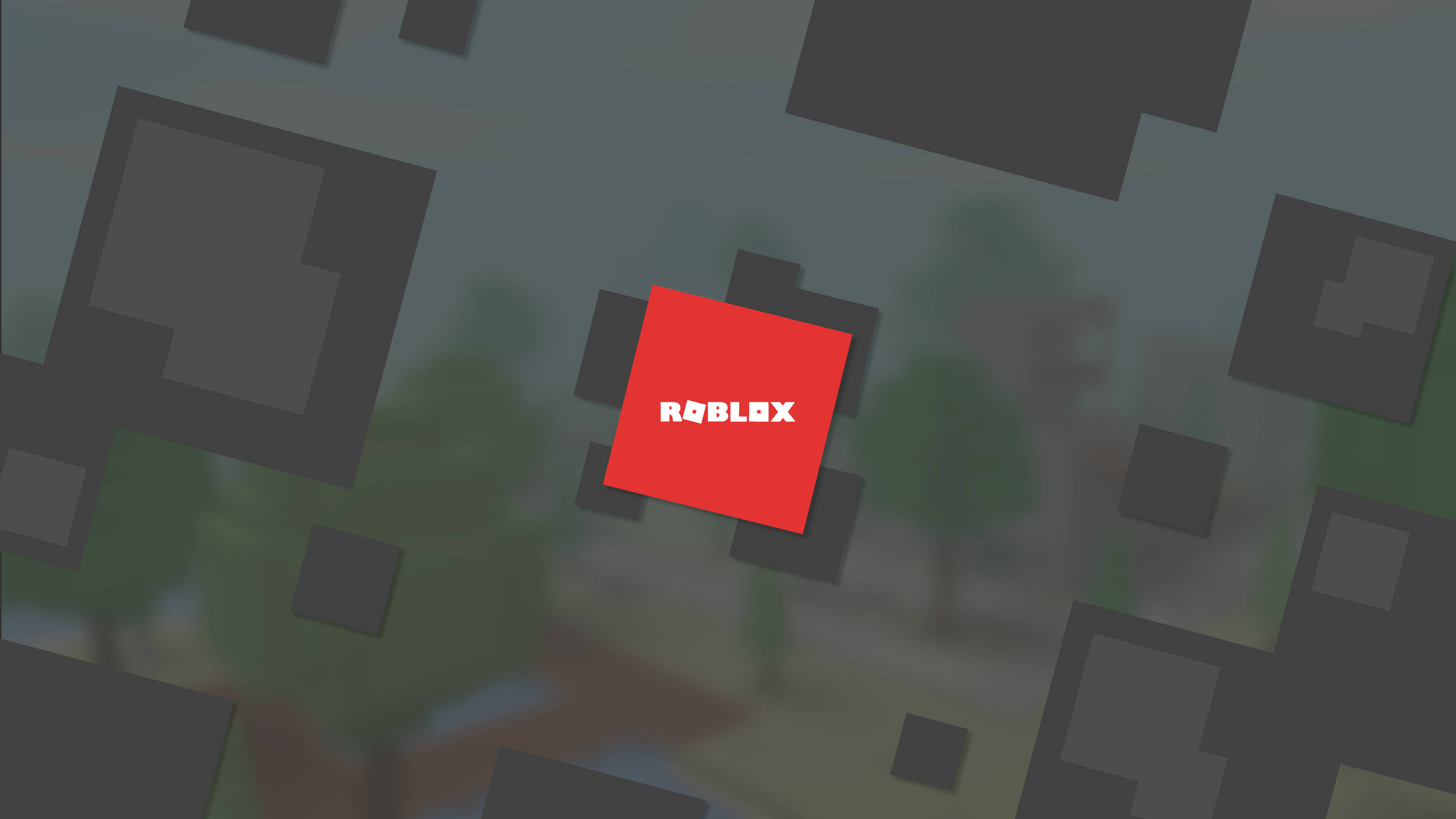 Roblox, red Roblox logo, blurred pixelated background, 4K Desktop Wallpaper
