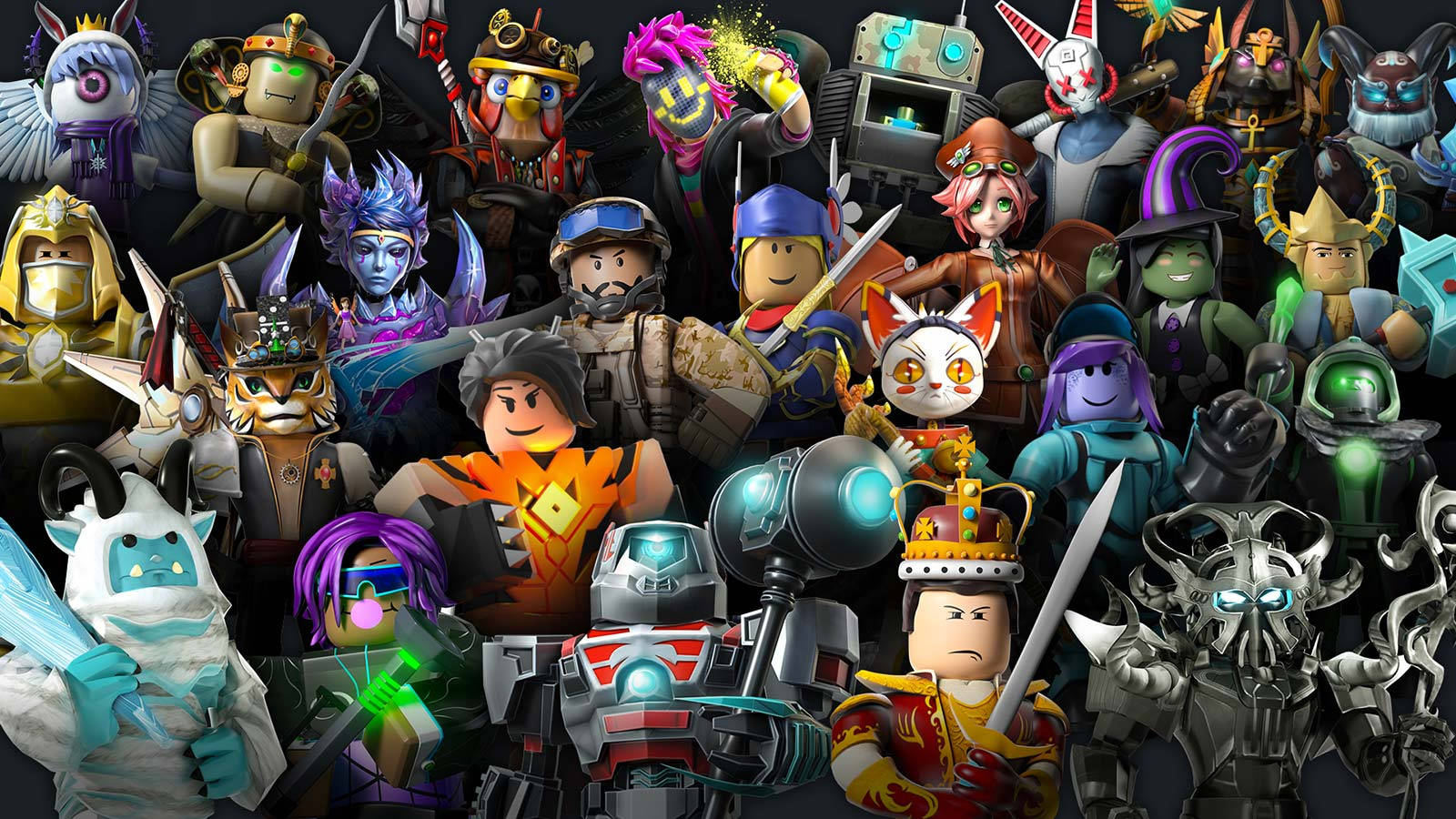 Roblox Avatar, glowing weapons, colorful outfits, HD Desktop Wallpaper