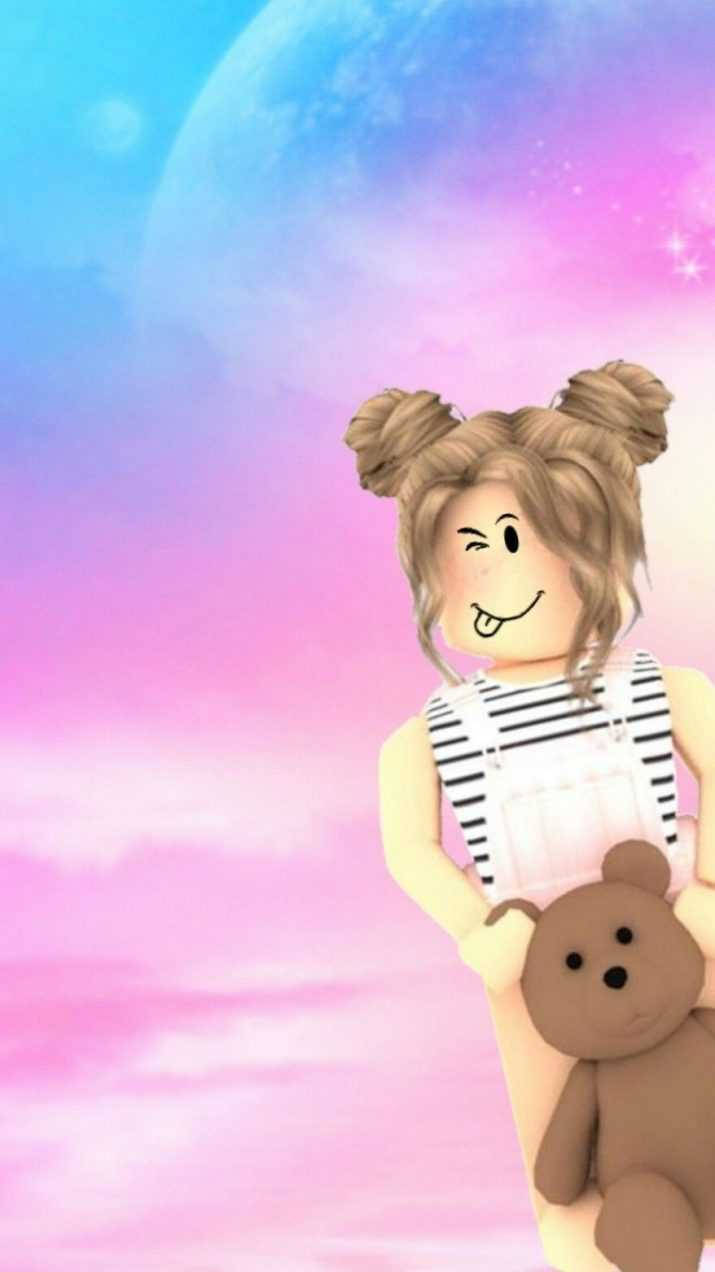 Roblox Avatar, twin buns, winks, SD Phone Wallpaper