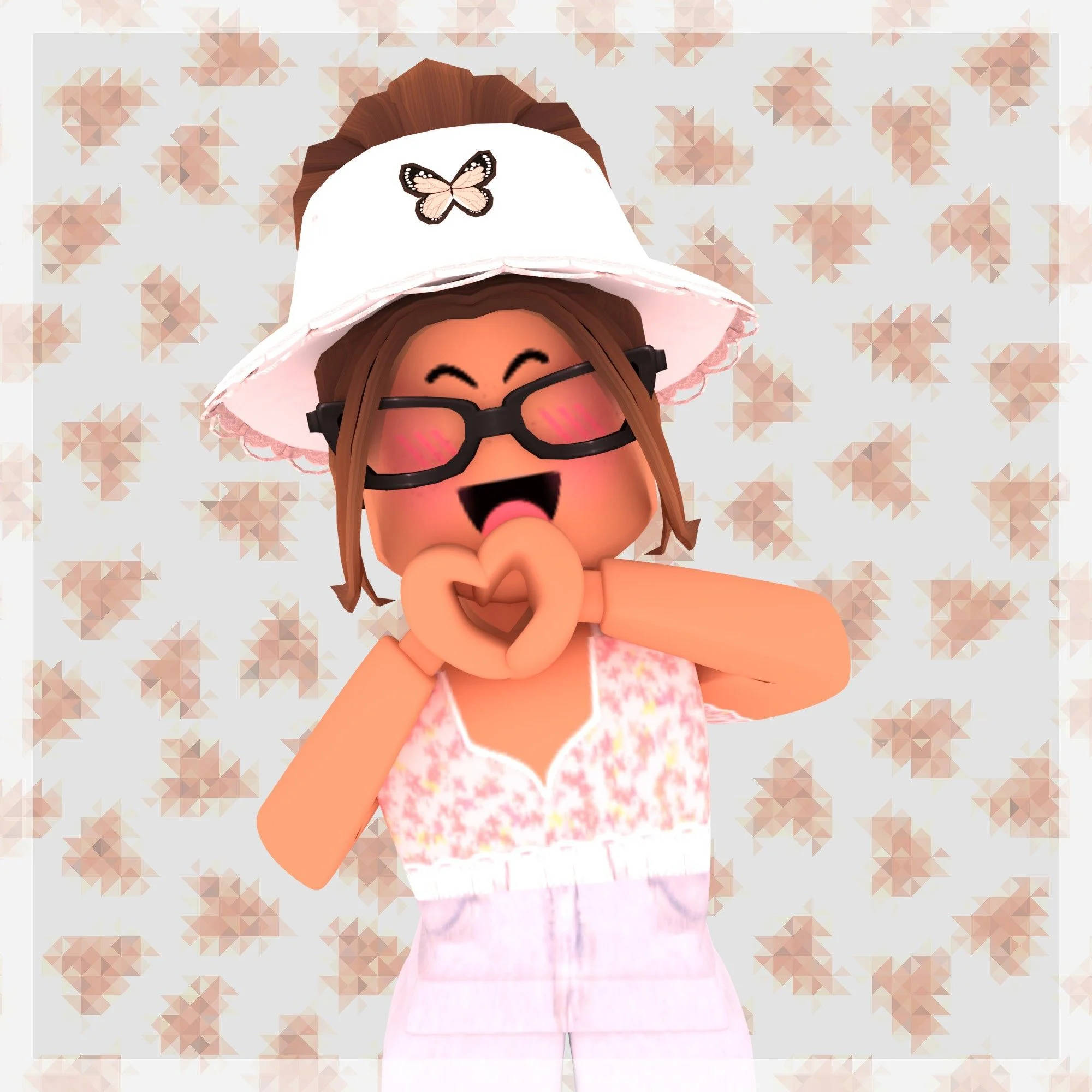 Roblox Avatar, glasses, butterfly hat, Full HD Desktop Wallpaper