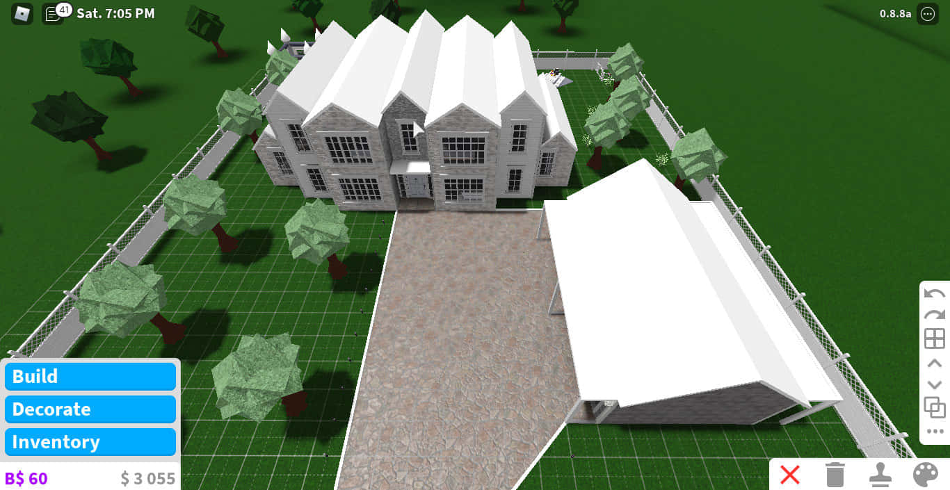 Roblox Bloxburg, 3d-rendered white house, multiple gables, HD Desktop Wallpaper
