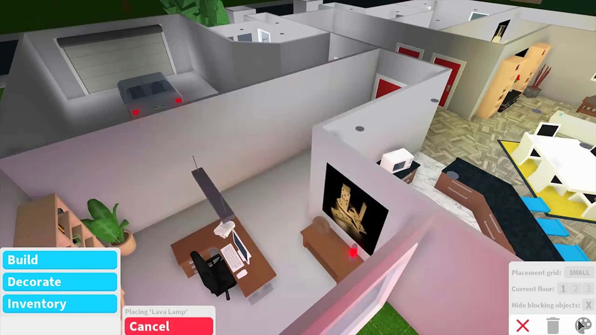 Roblox Bloxburg, top-down view, 3d-rendered room interior, Full HD Desktop Wallpaper