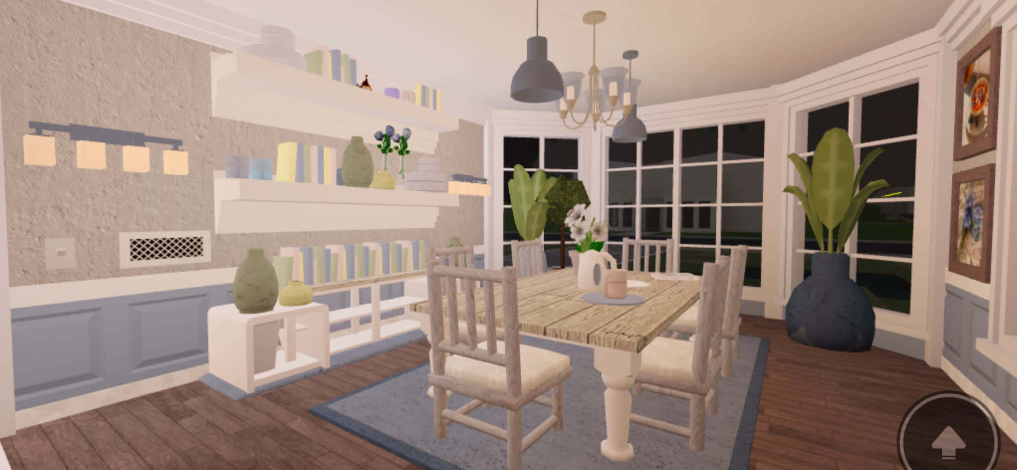 Roblox Bloxburg, living room, wooden table, Full HD Desktop Wallpaper