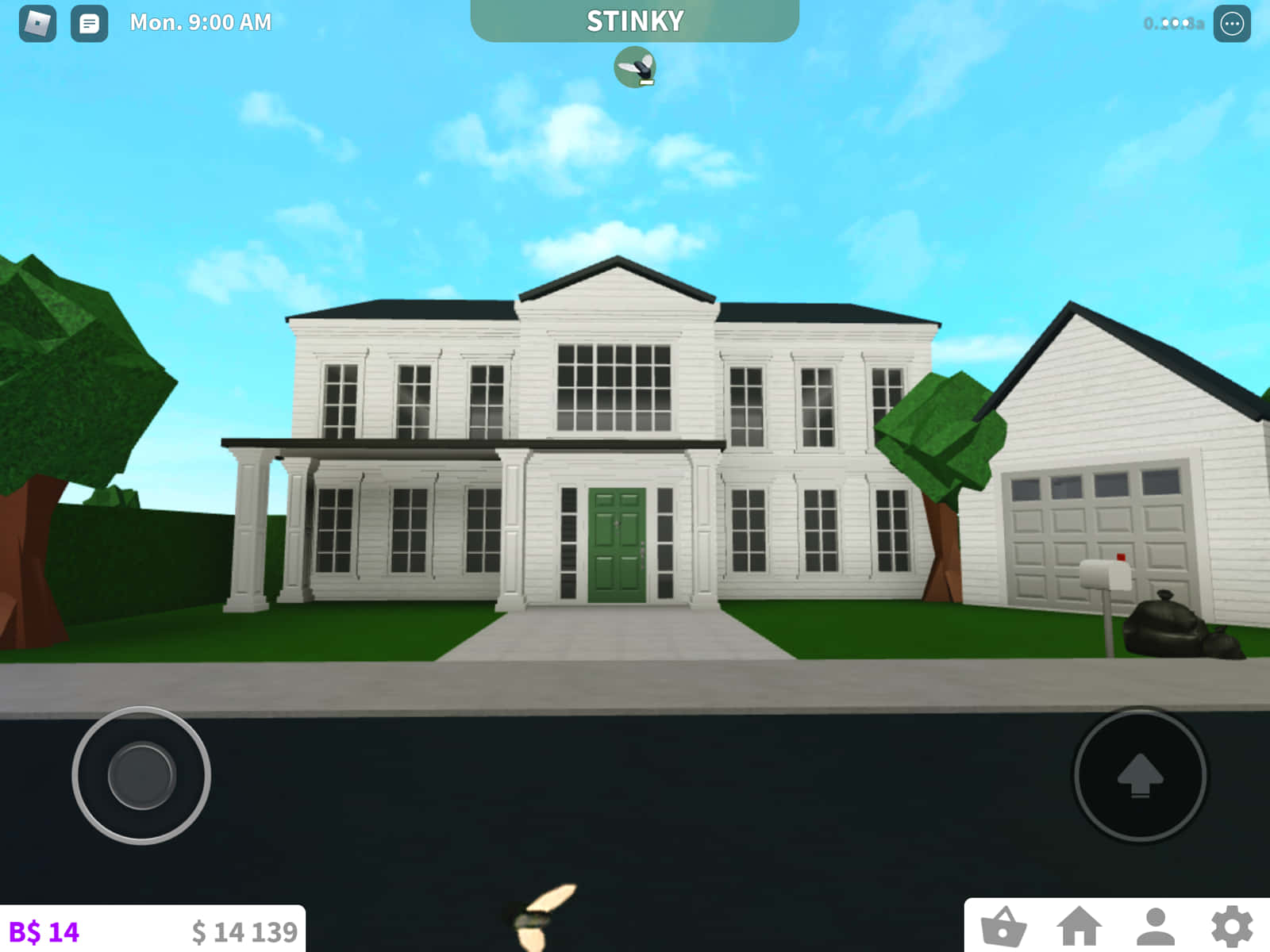 Roblox Bloxburg, two-story house, green door, HD Desktop Wallpaper