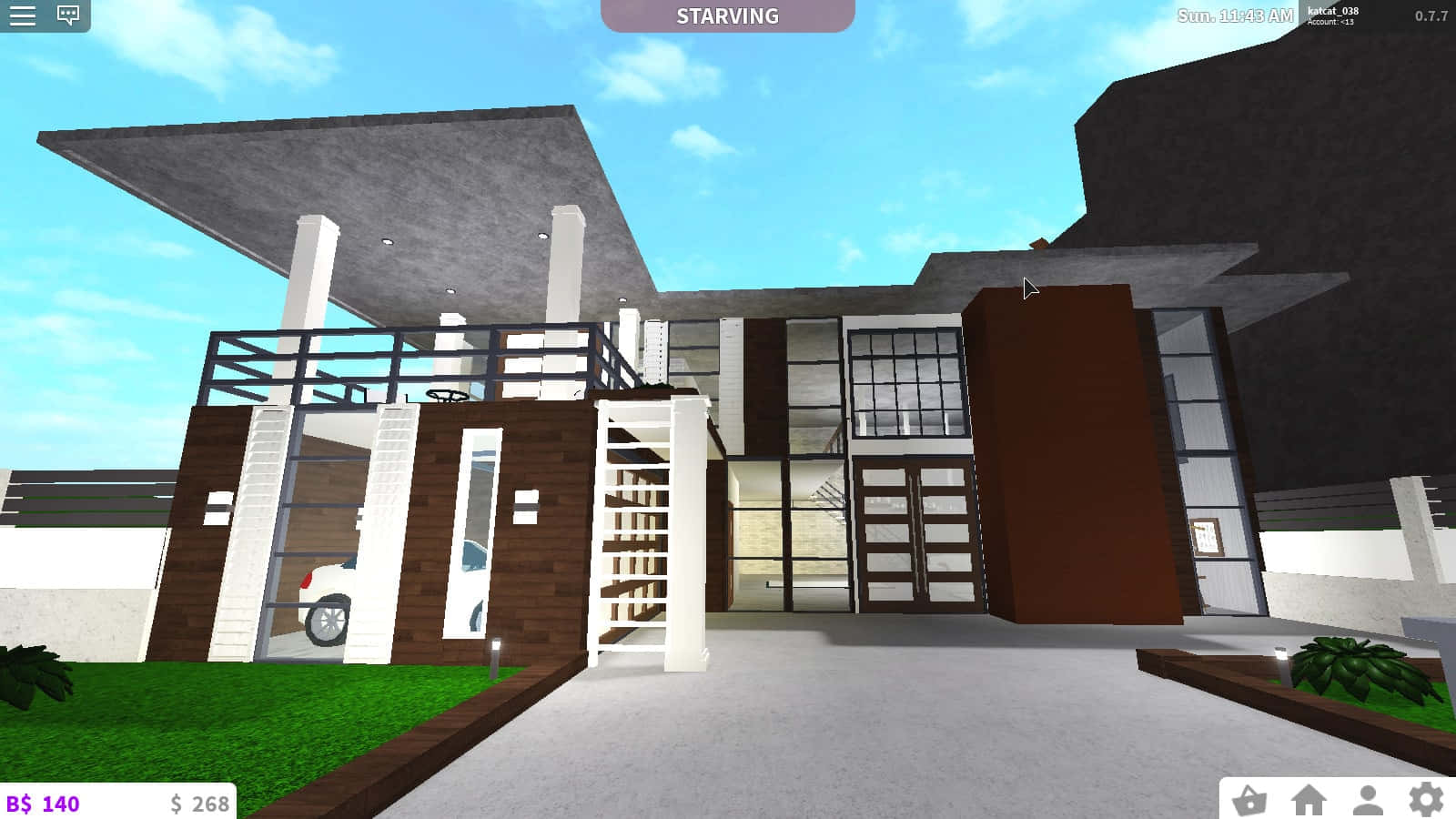 Roblox Bloxburg, modern minimalist house, glass walls, HD Desktop Wallpaper