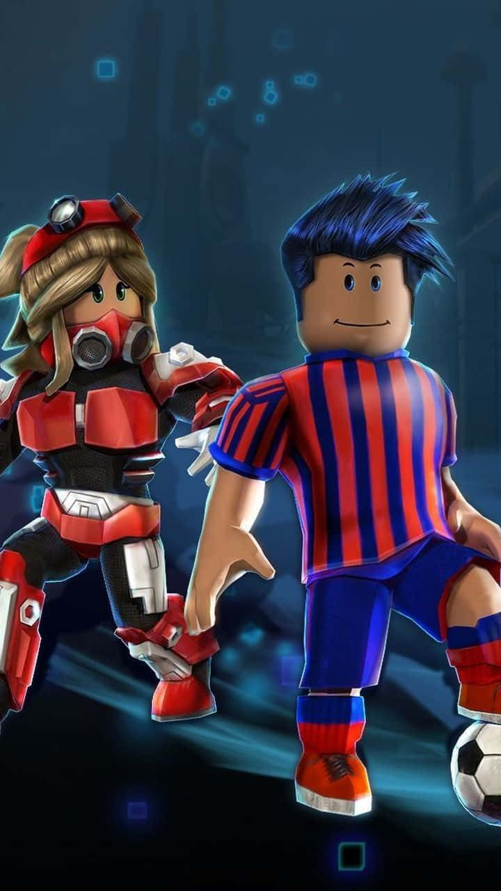 Roblox character, red armor, striped soccer kit, HD Phone Wallpaper