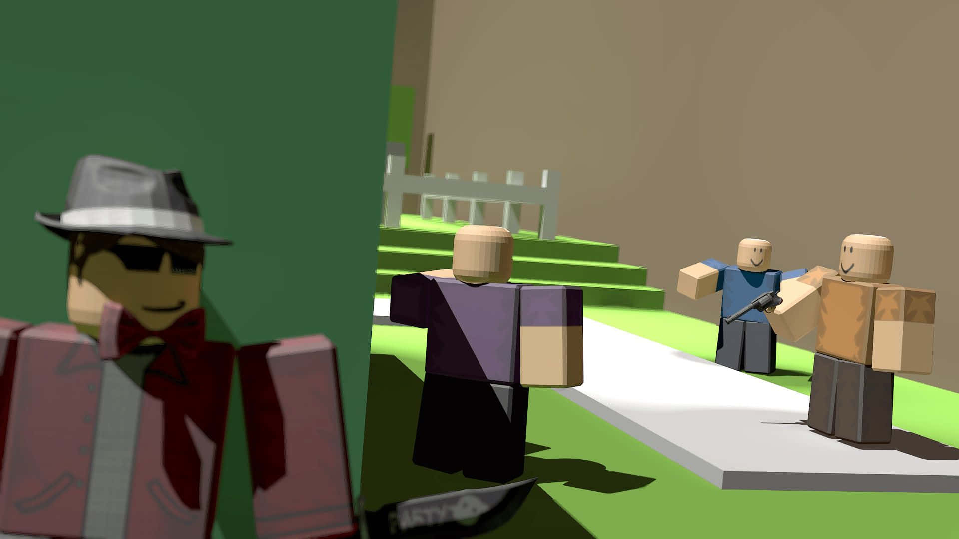 Roblox, blocky characters, green grass, Full HD Desktop Wallpaper