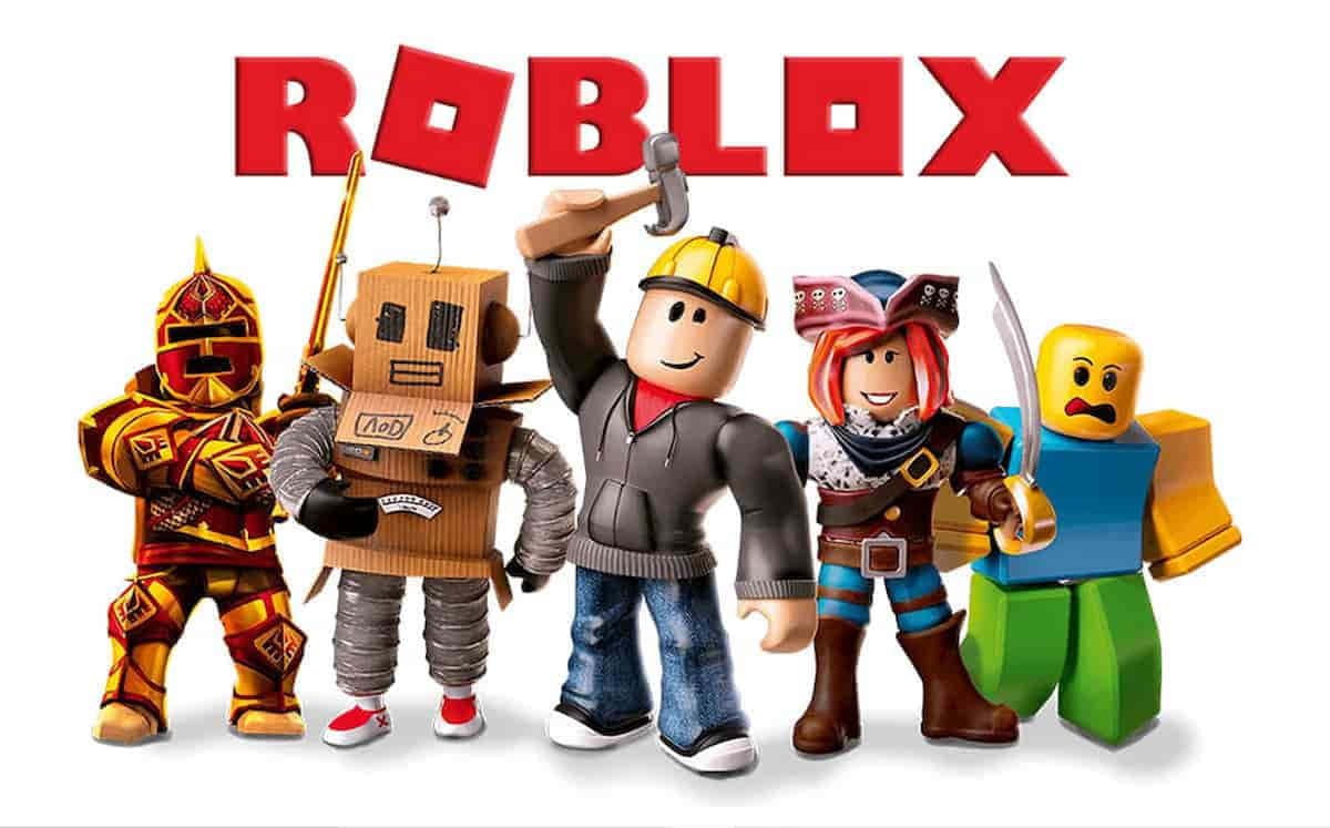 Roblox Character, Roblox logo, red, SD Desktop Wallpaper