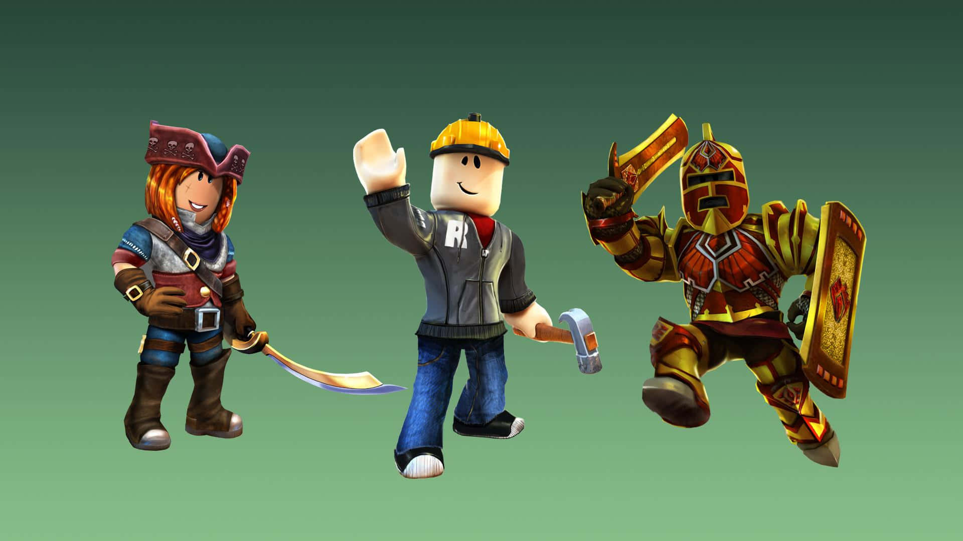 Roblox character, pirate, builder, Full HD Desktop Wallpaper