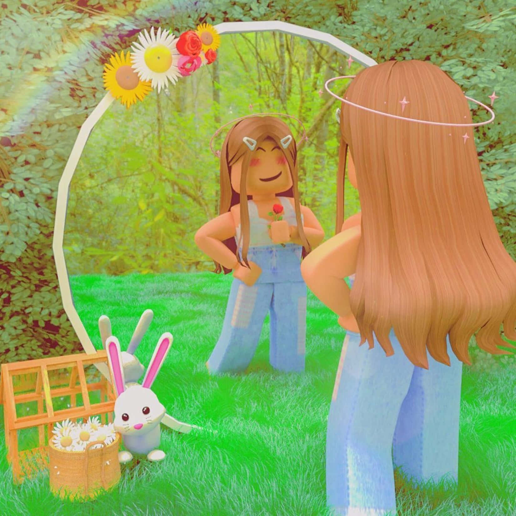 Roblox Gfx, Roblox avatars, bunny ears, HD Desktop Wallpaper