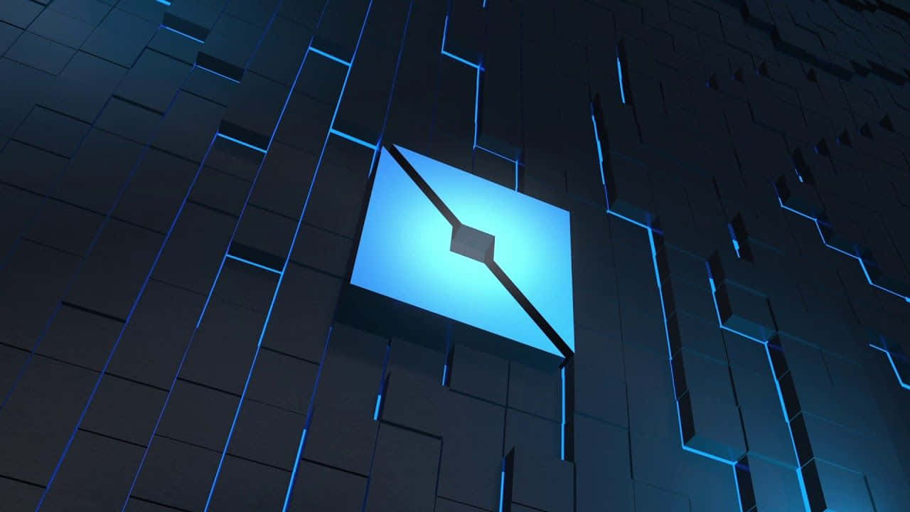 Roblox, blue, geometric cube, HD Desktop Wallpaper
