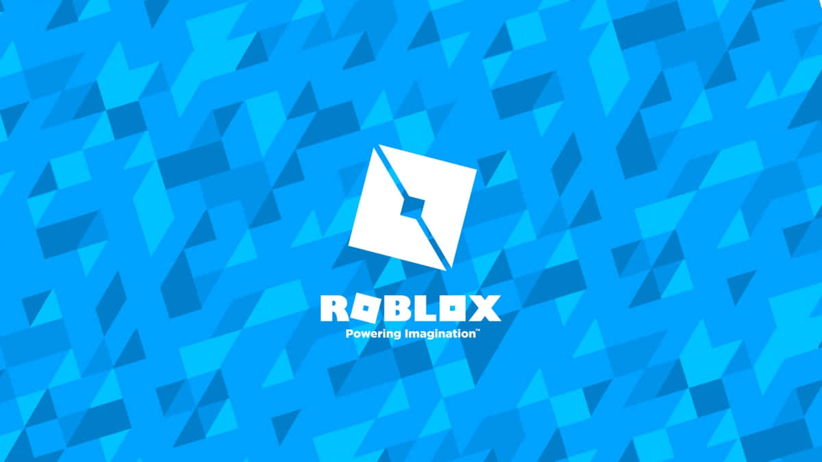 Roblox logo, blue, geometric triangular pattern, SD Desktop Wallpaper