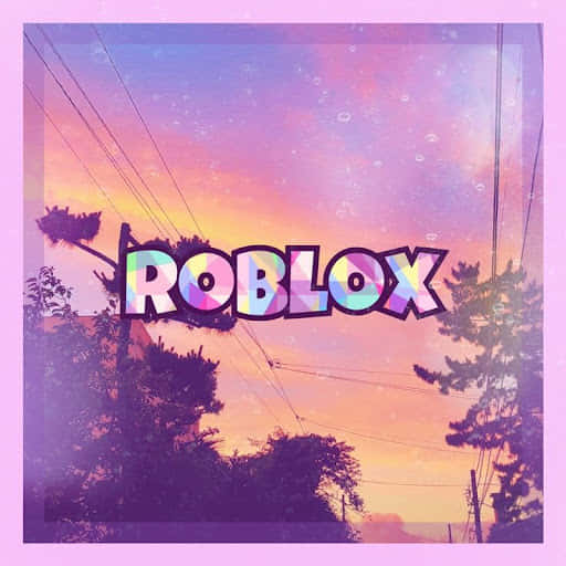 Roblox Logo, iridescent colors, dreamy sunset sky, SD Desktop Wallpaper