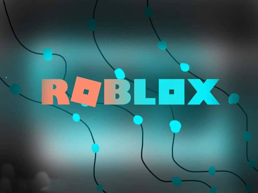 Roblox logo, teal, orange, SD Desktop Wallpaper