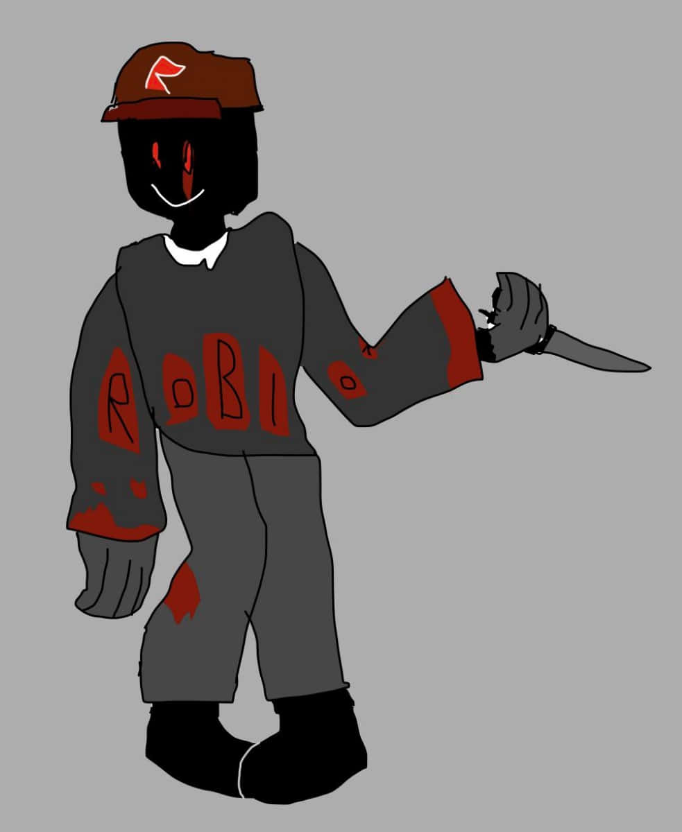 Roblox Guest, black face, red eyes, SD Phone Wallpaper