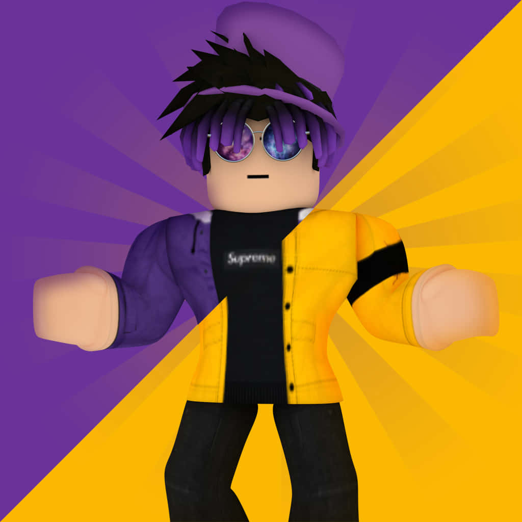 Roblox PFP, purple hair, galaxy glasses, SD Desktop Wallpaper