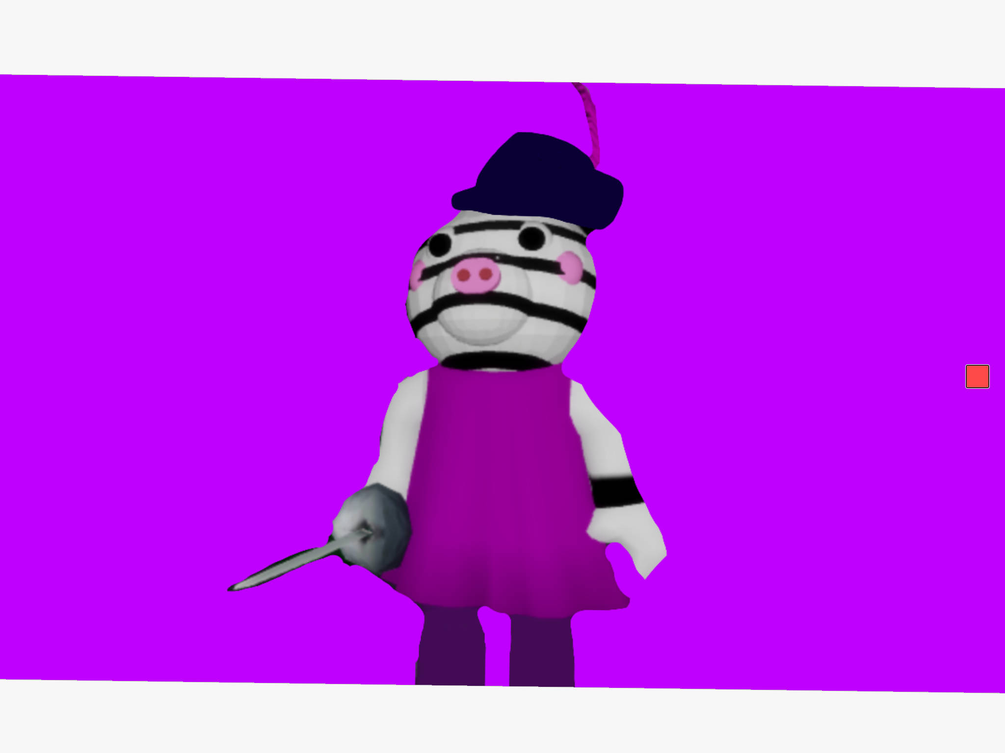 Roblox Piggy, zebra-striped, purple dress, Full HD Desktop Wallpaper