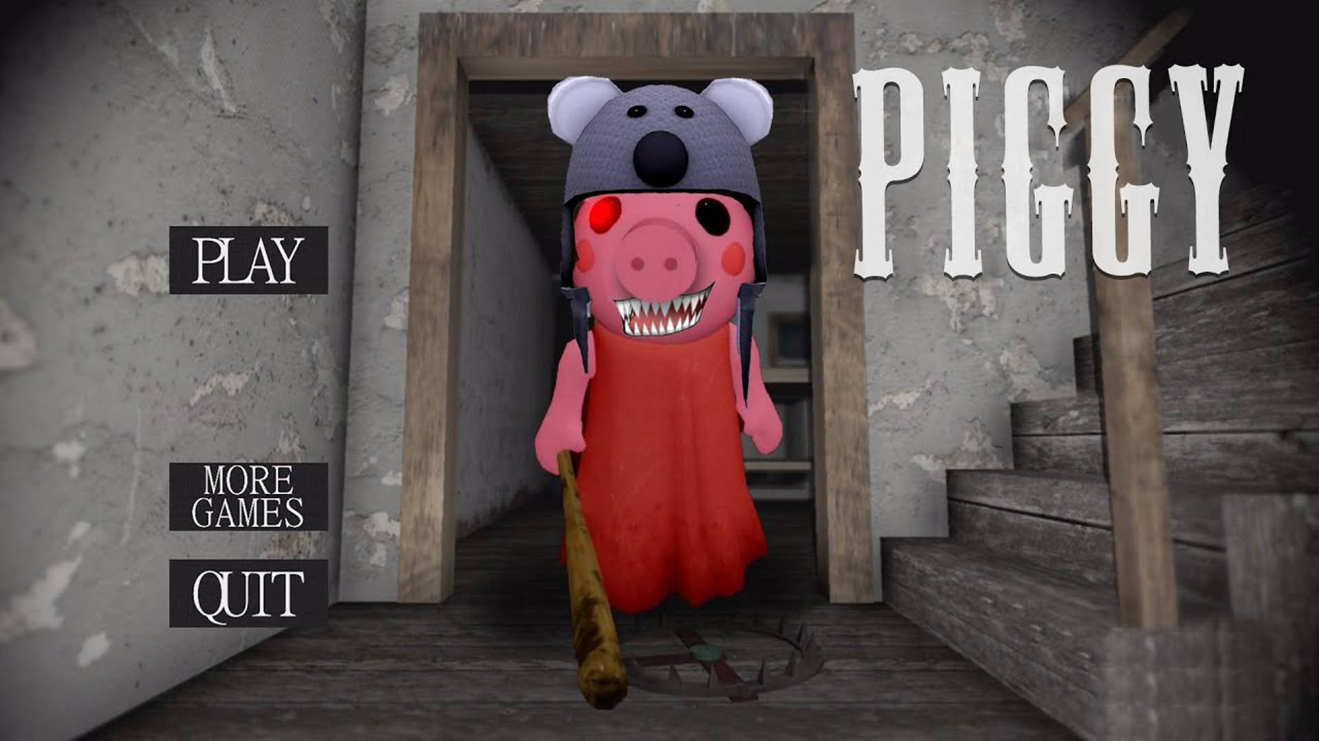 Roblox Piggy, cartoon pig, helmet, Full HD Desktop Wallpaper