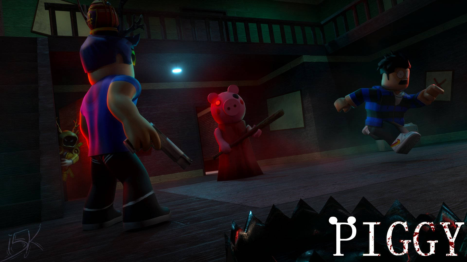 Roblox Piggy, Piggy, Roblox-style, Full HD Desktop Wallpaper