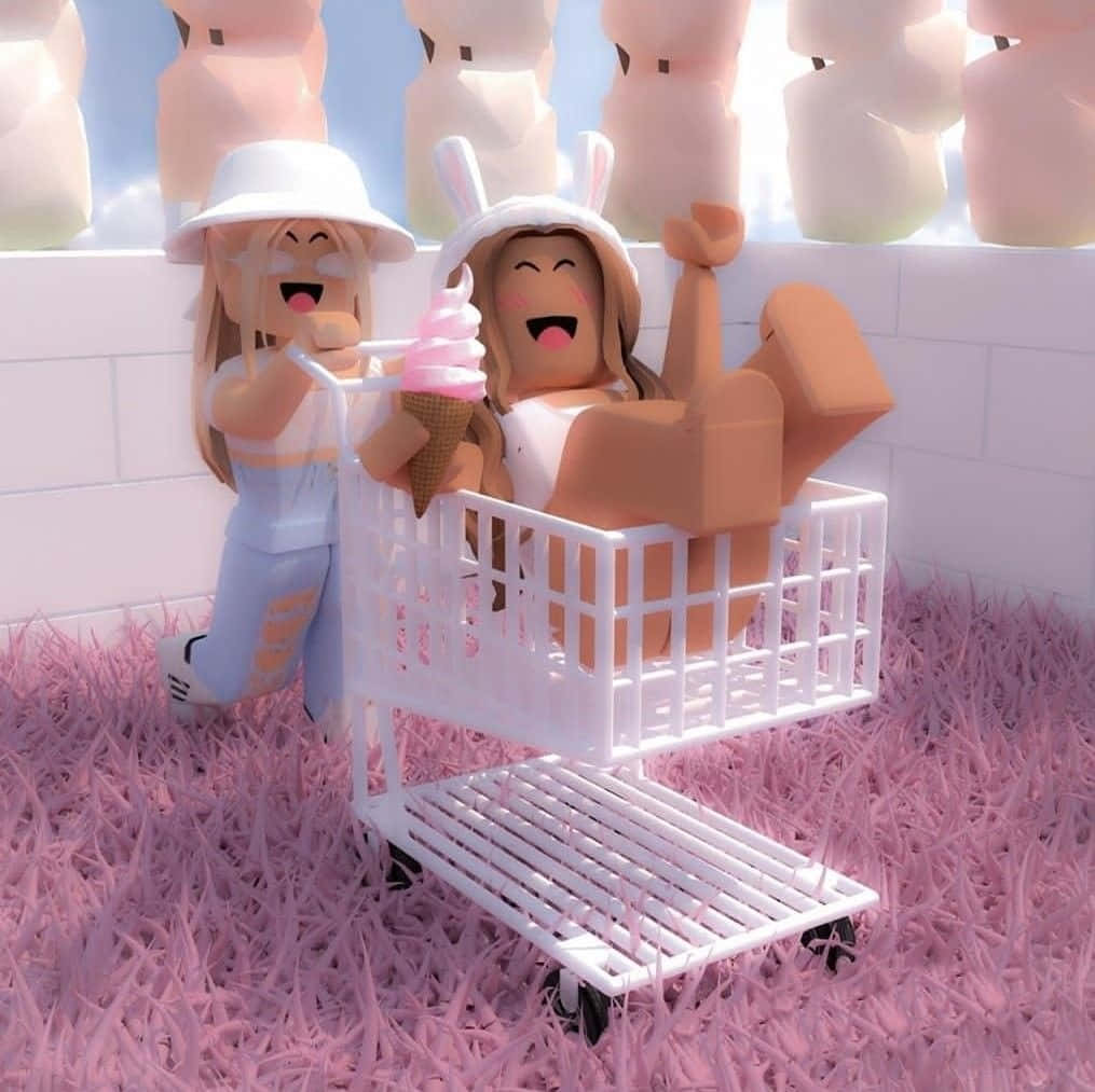 Roblox Pink, Roblox avatars, pink grass, SD Desktop Wallpaper