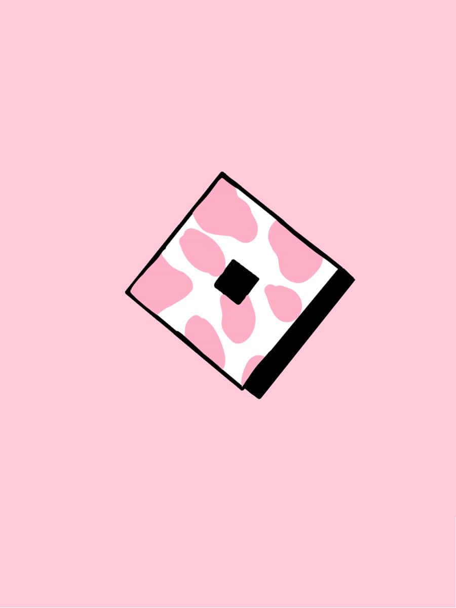 Roblox Pink, pink cow print pattern, black border, SD Phone Wallpaper