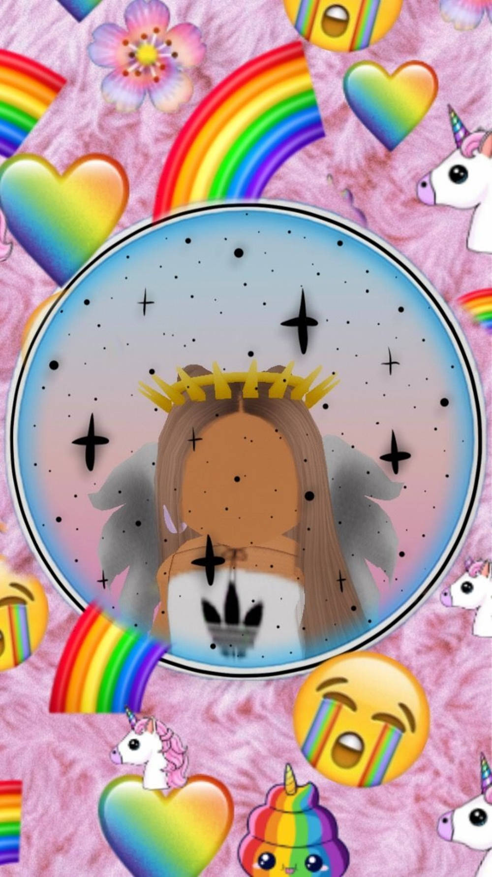 Aesthetic Cute Roblox Girl, cartoon angel, crown, HD Phone Wallpaper