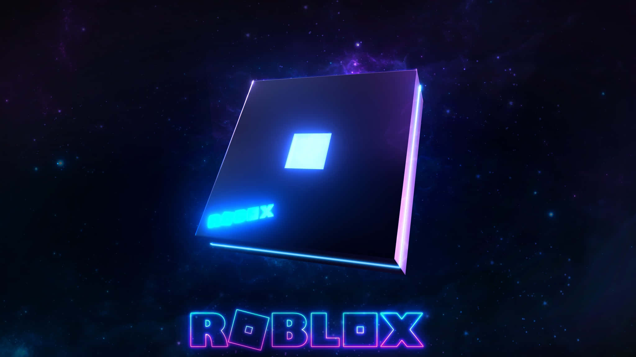 Roblox, glowing blue, neon outlines, Full HD Desktop Wallpaper
