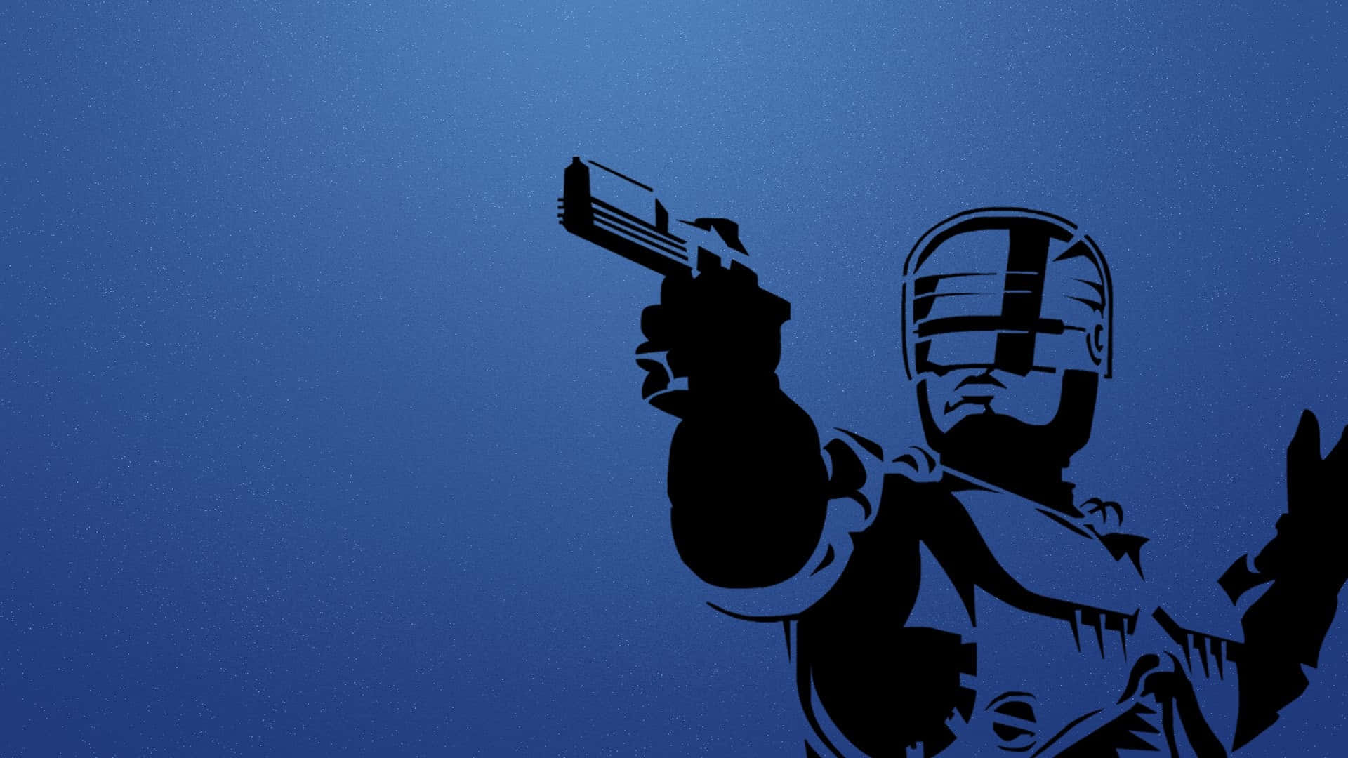 Robocop, black silhouette, pistol, Full HD Desktop Wallpaper