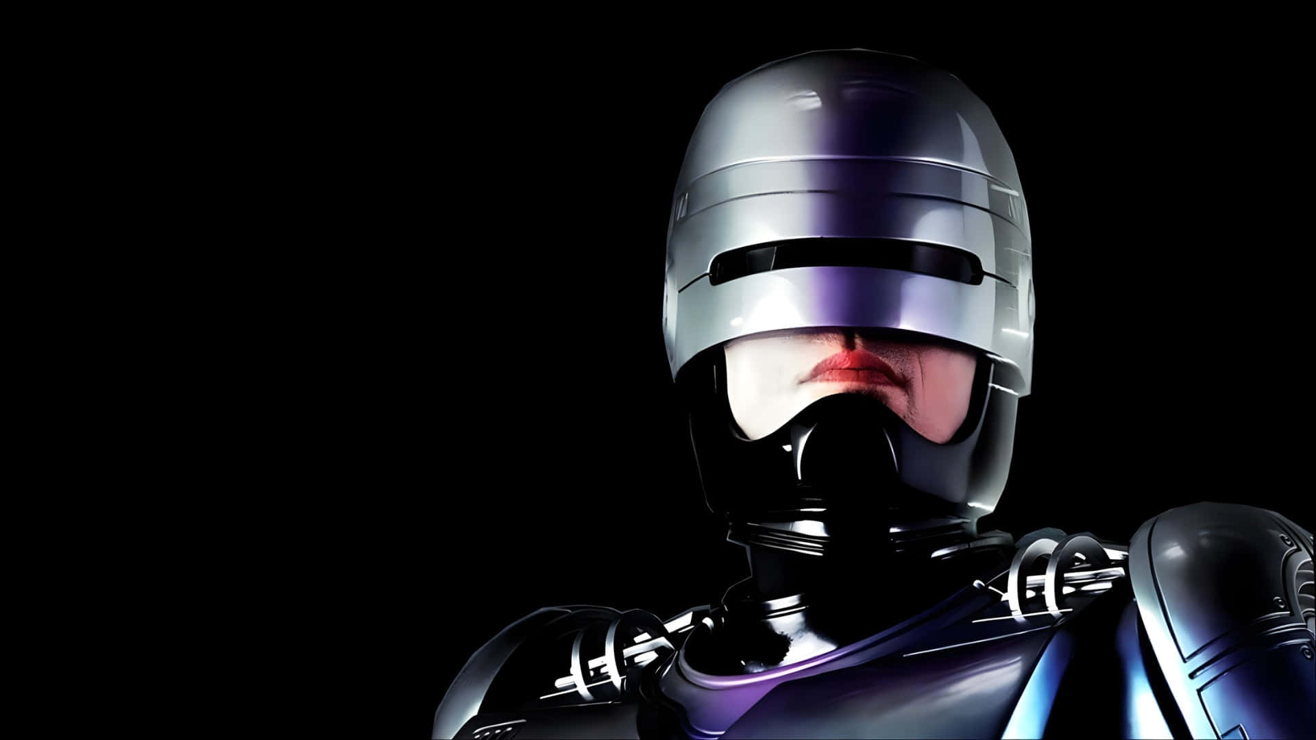 Robocop, chrome helmet, shoulders, Full HD Desktop Wallpaper
