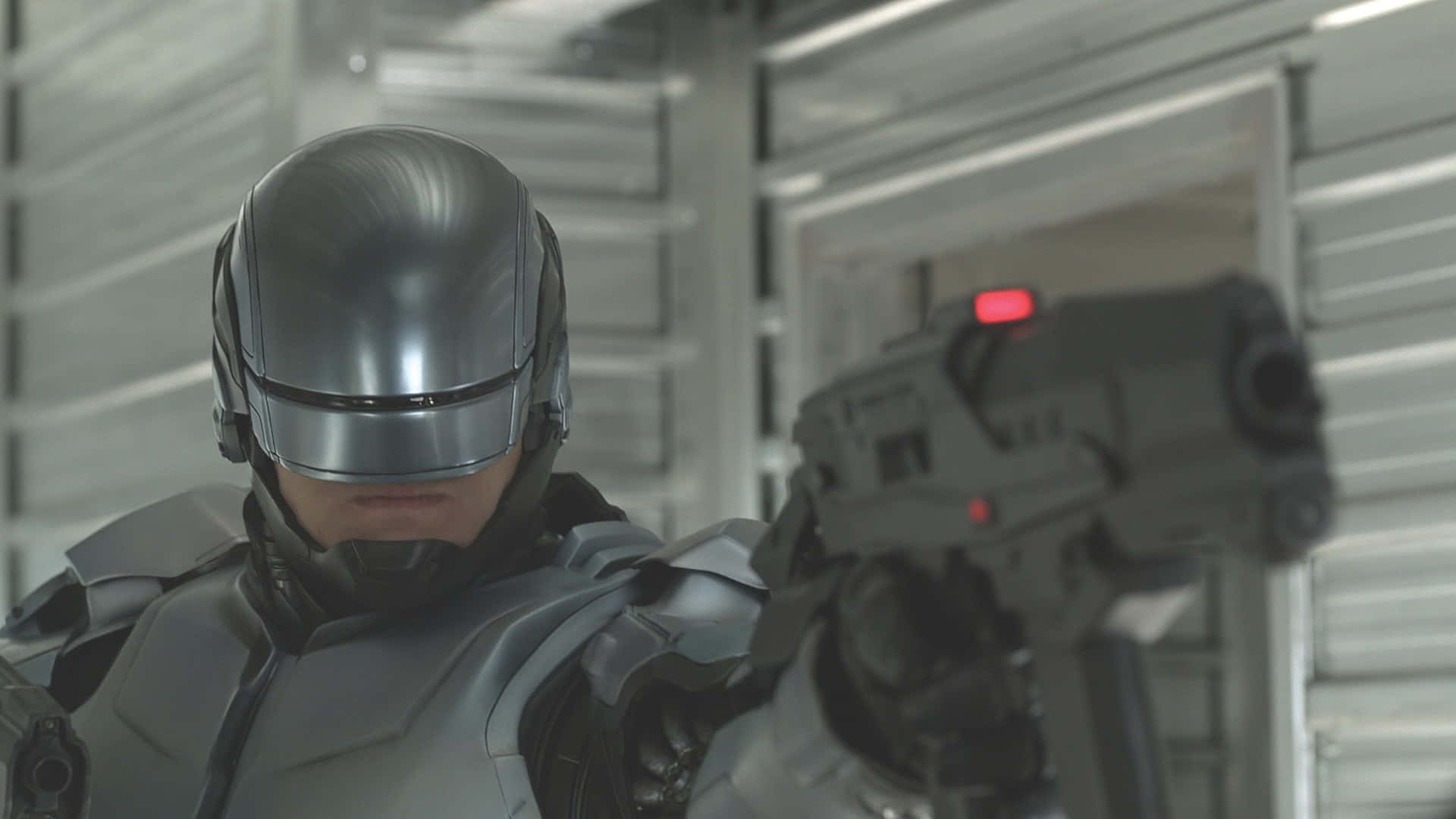 Robocop, chrome-plated, metallic suit, Full HD Desktop Wallpaper
