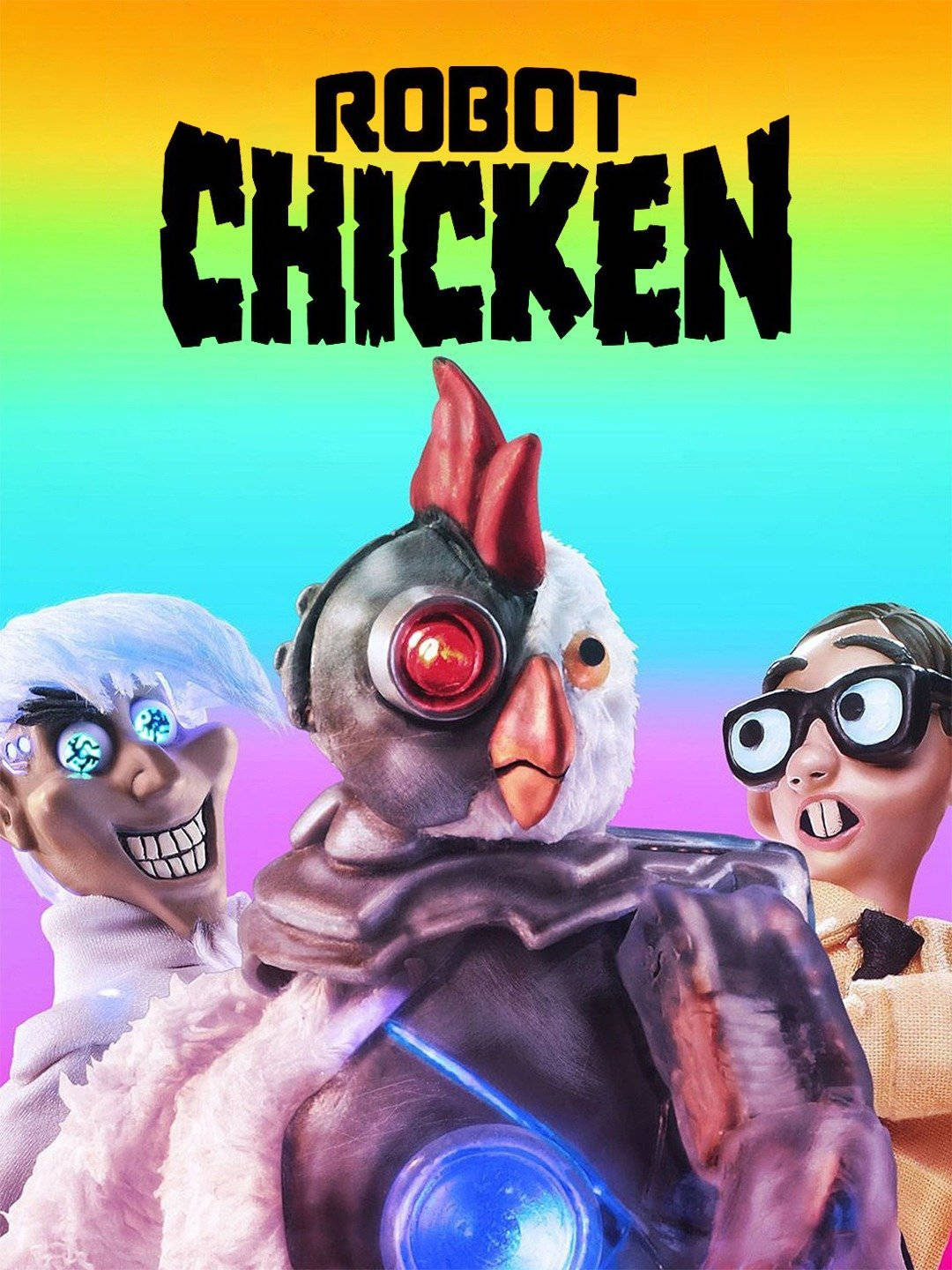 Robot Chicken, glowing red eye, blue energy orb, HD Phone Wallpaper